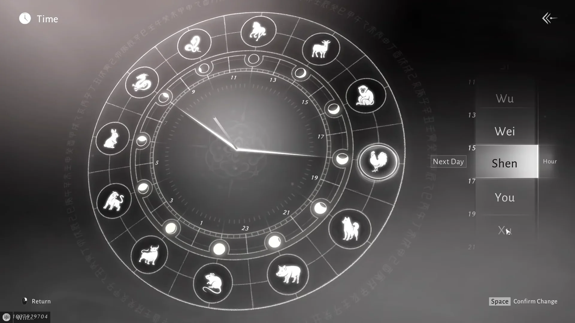 Adjusting the time wheel