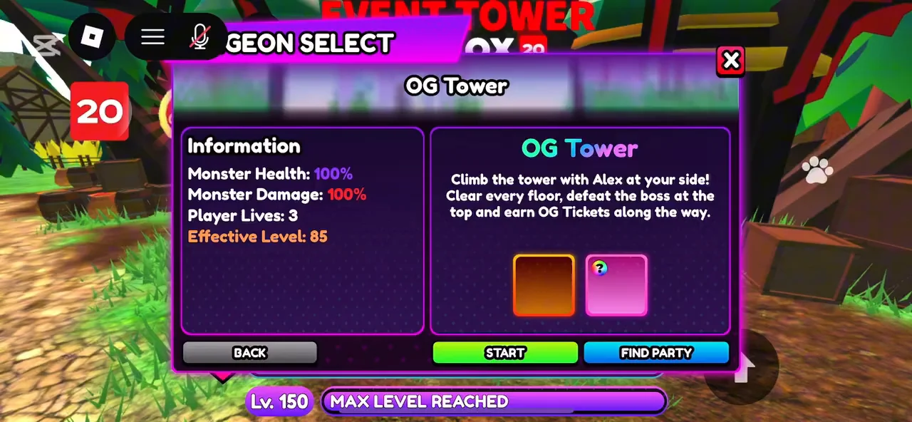 Starting OG Tower dungeon