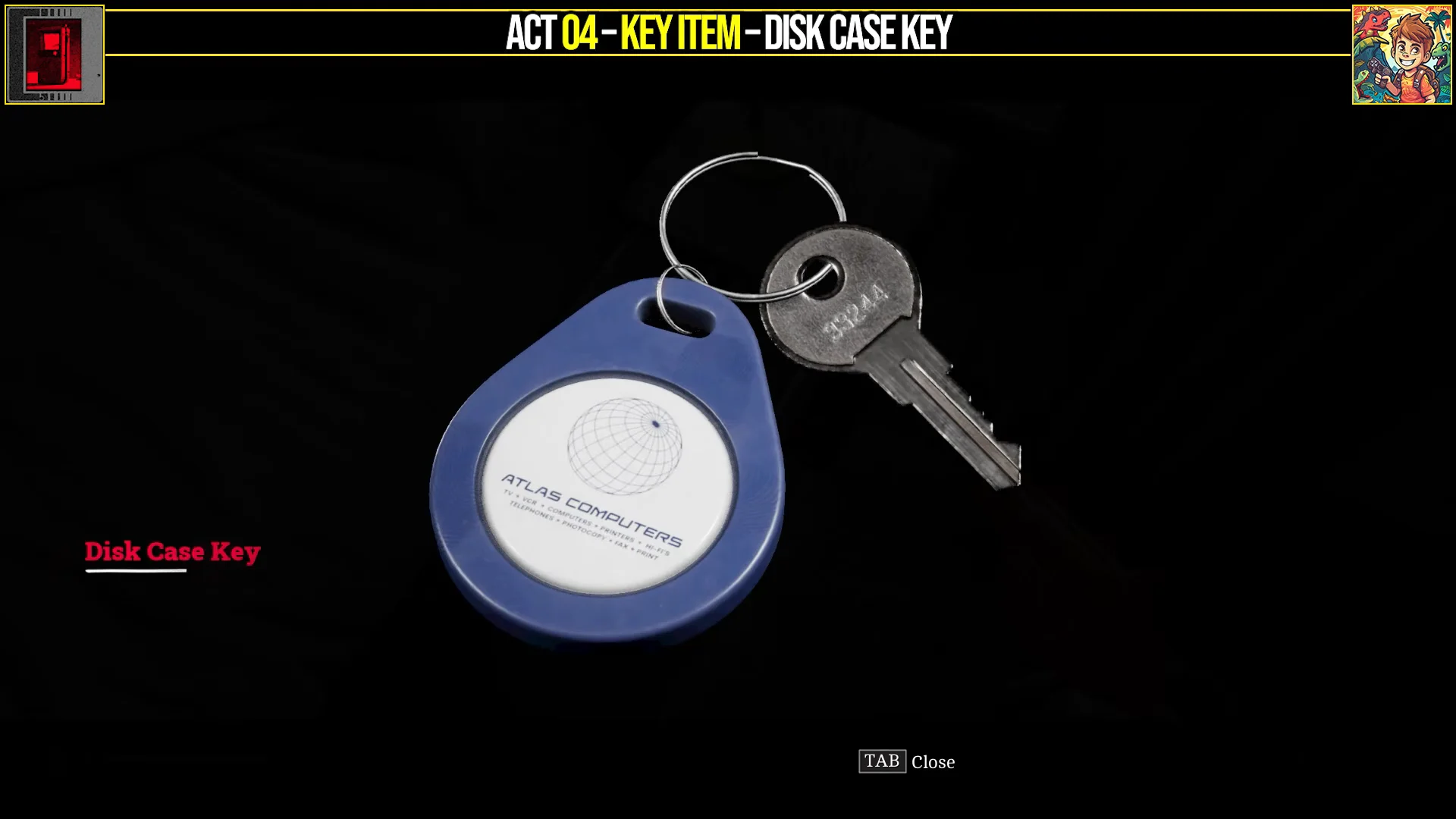 Disk Case Key Location