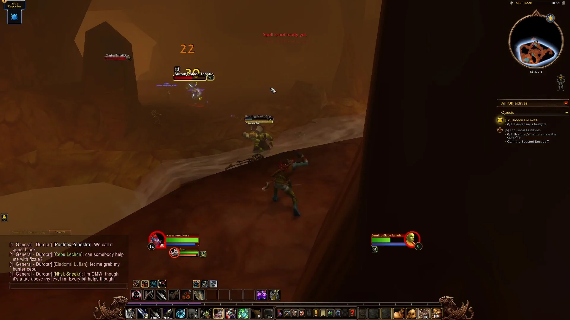 Engaging Burning Blade Cultists