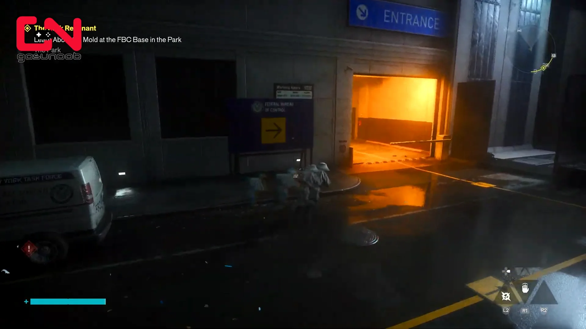 Entering the FBC Parking Garage