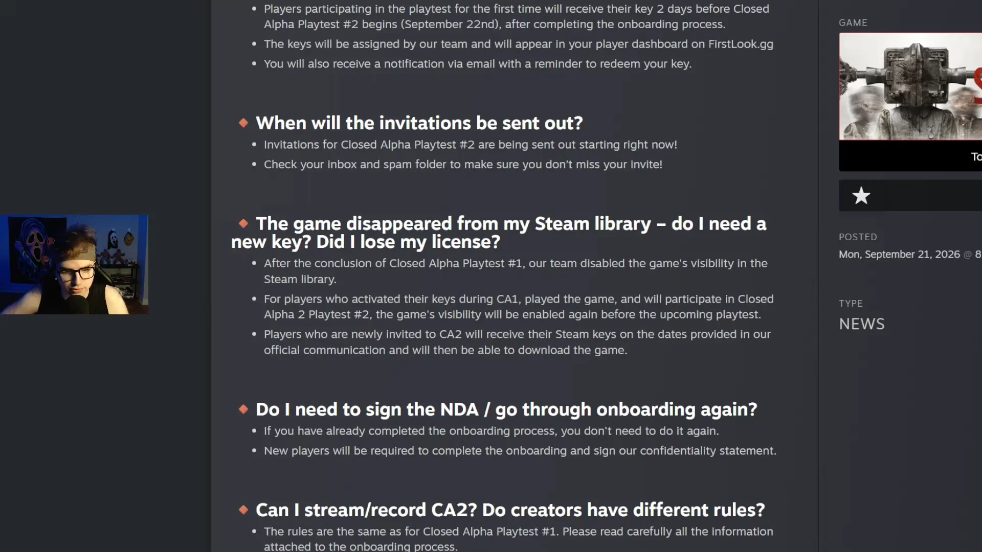 FAQ: Steam Library Visibility and NDA Terms