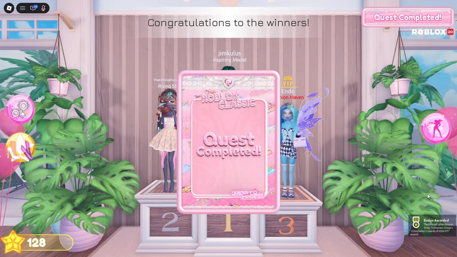 Quest Completion & Badge Unlocked