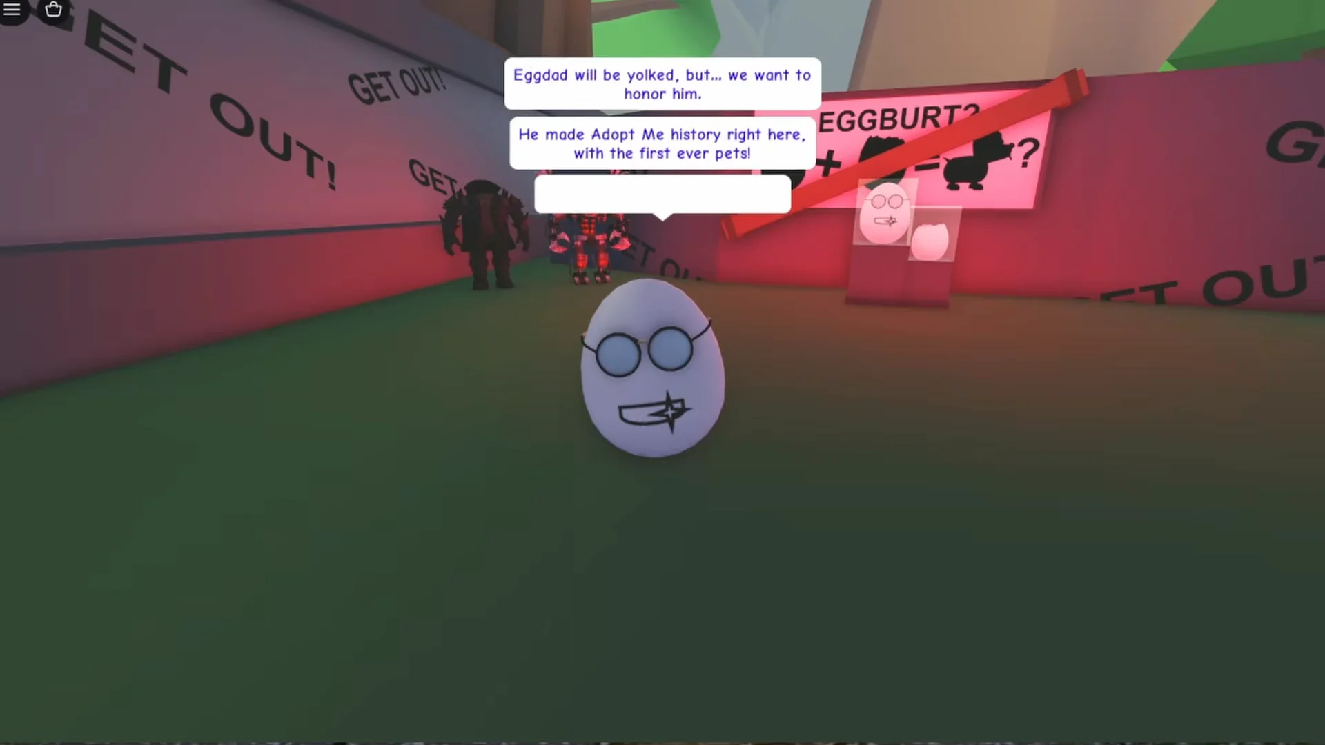 Talking to the quest egg