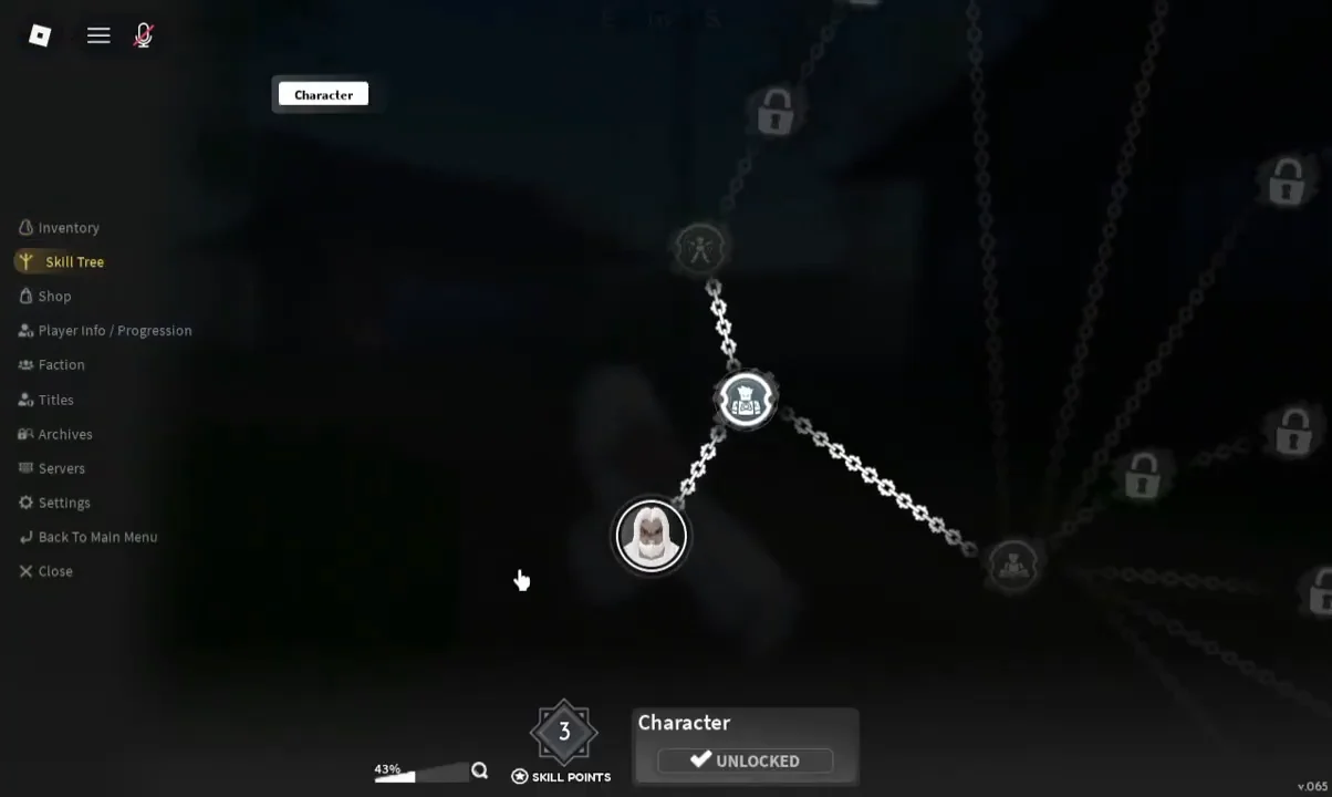 Accessing the Skill Tree