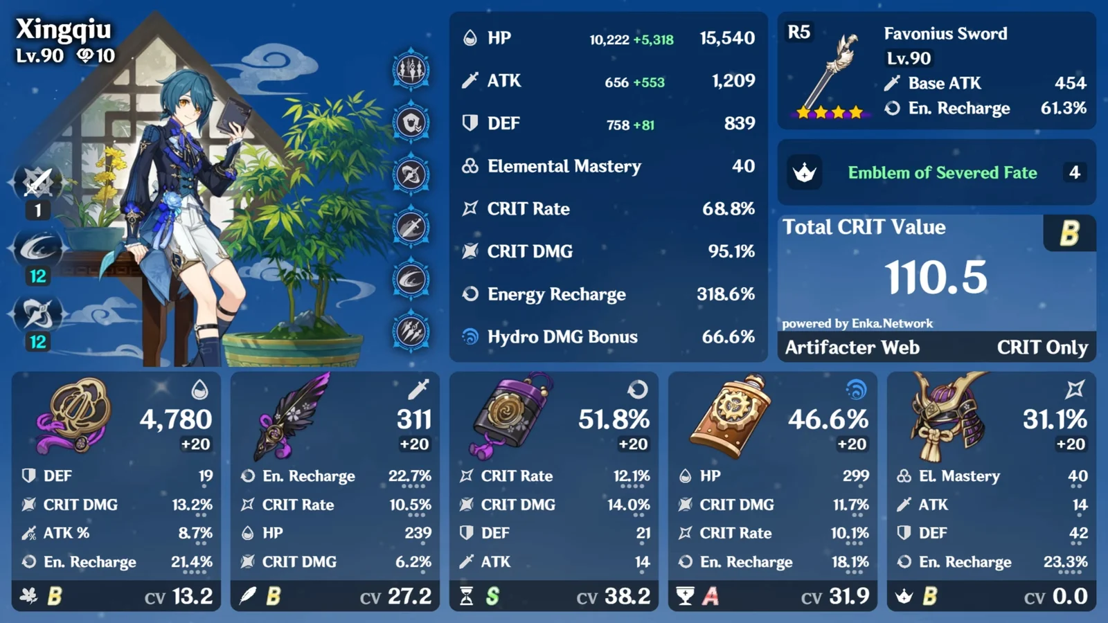 Xingqiu Build Card