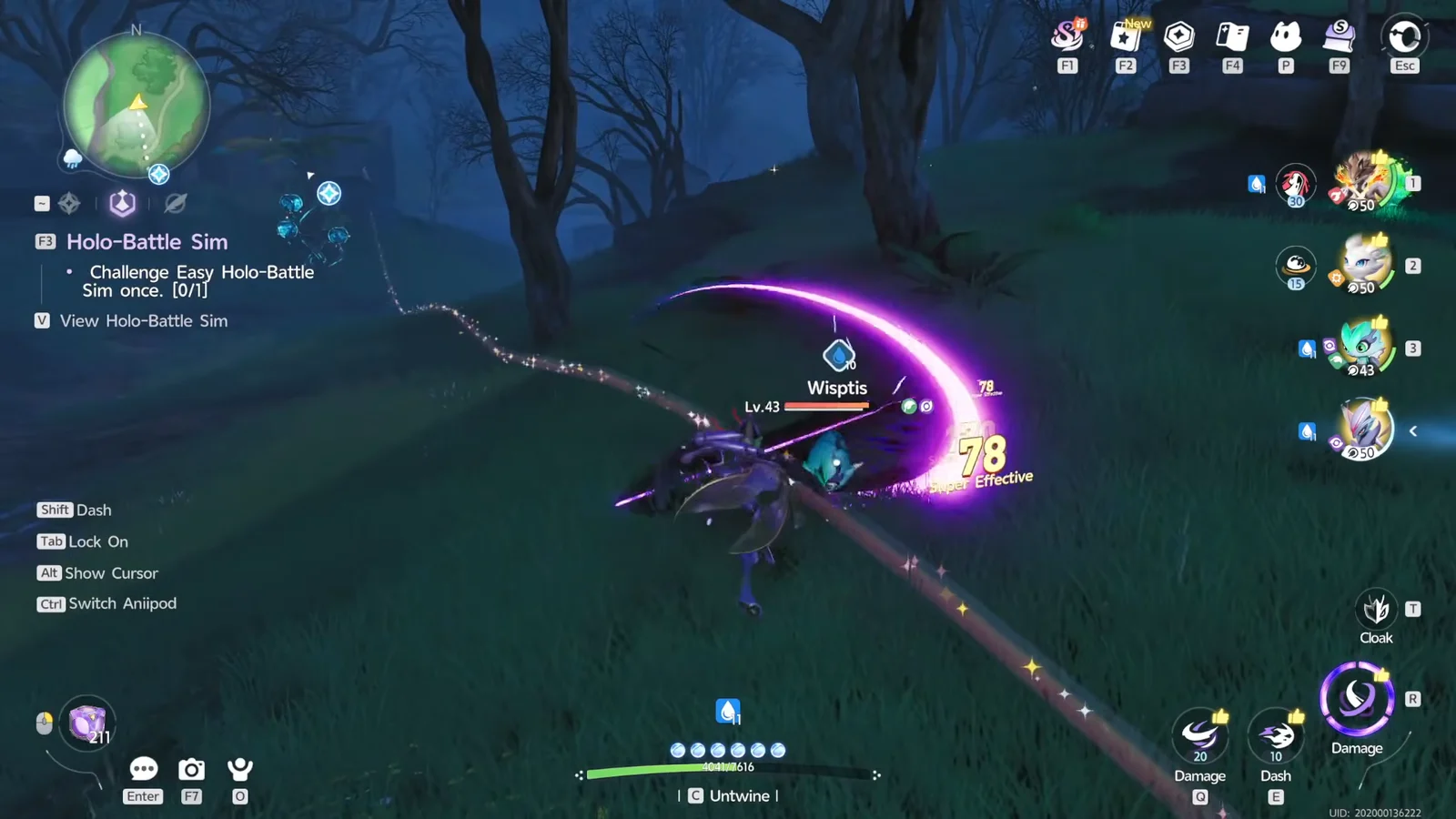 Defeating Wisptis in Mistwoods
