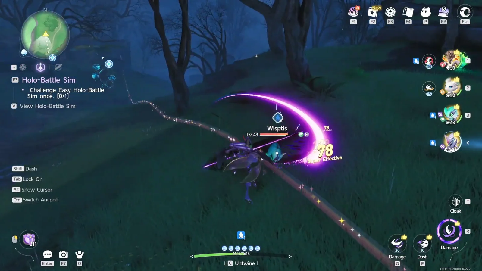 Defeating Wisptis in Mistwoods