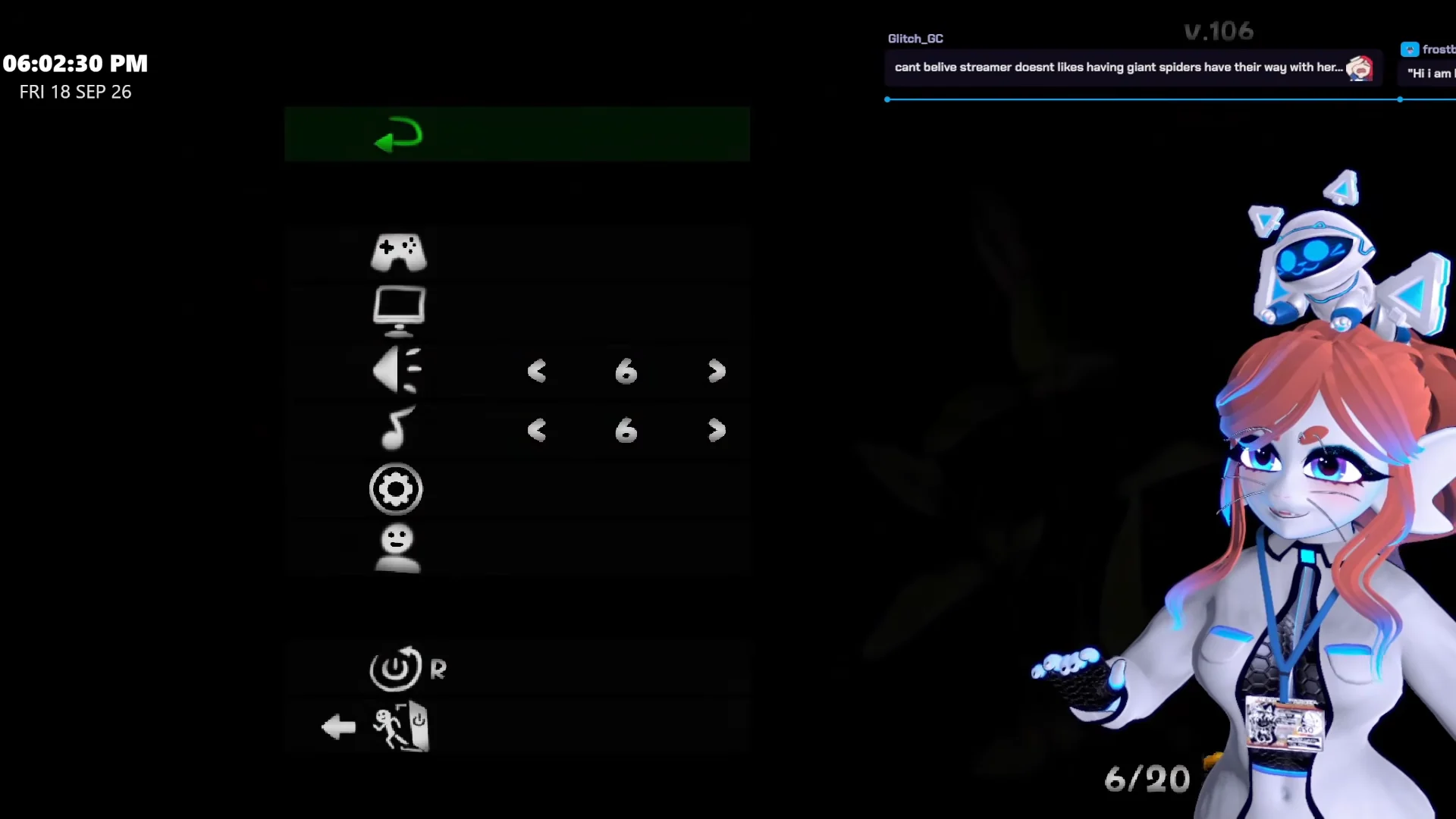 Pause and settings check