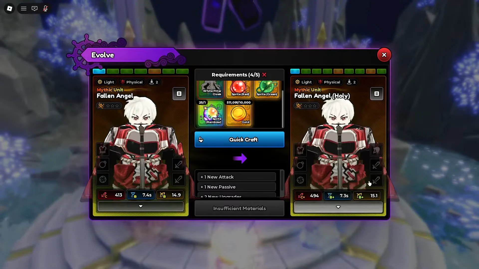 Checking Fallen Angel Evolution Requirements