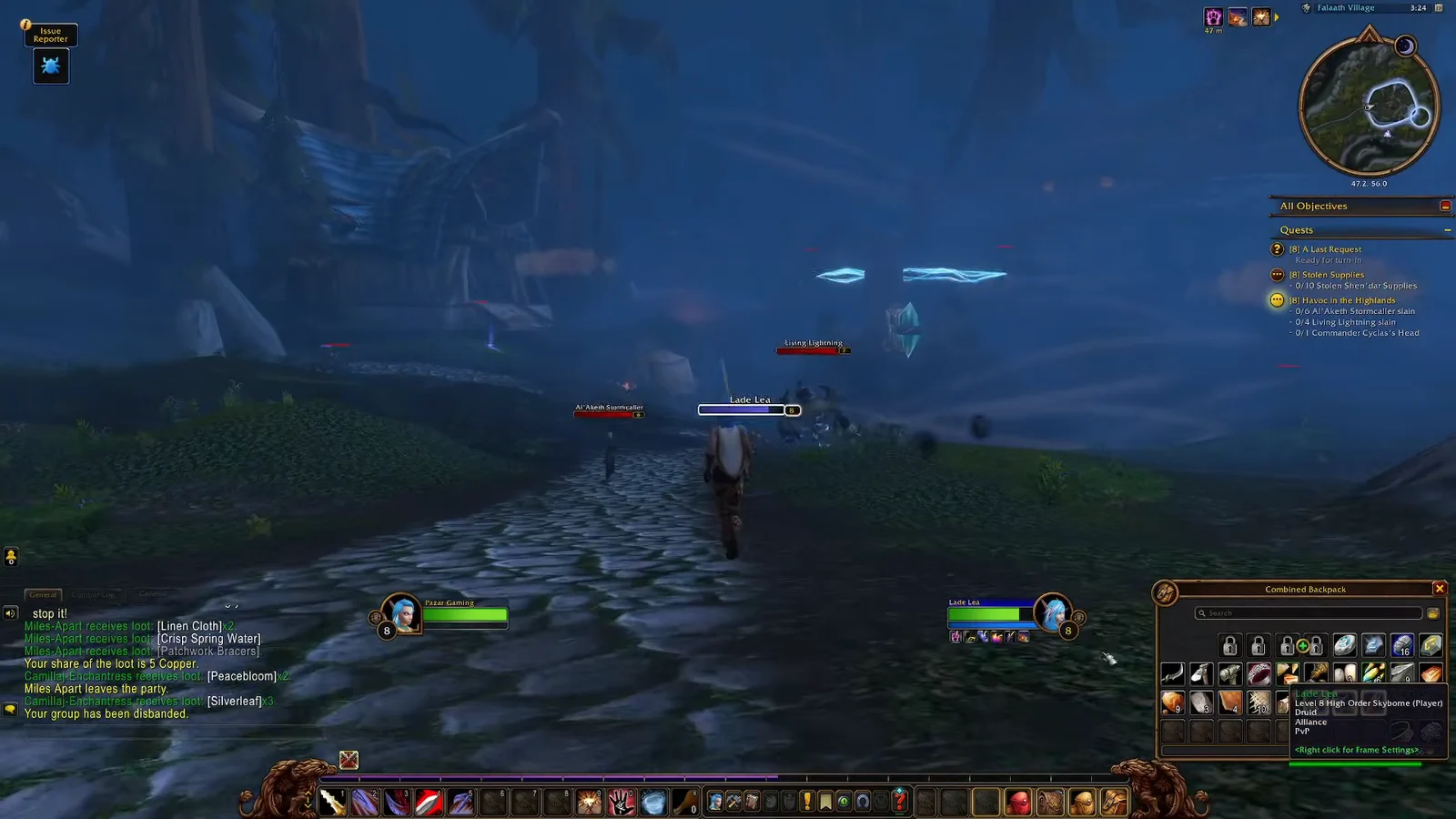 Checking Buffs & Entering Village