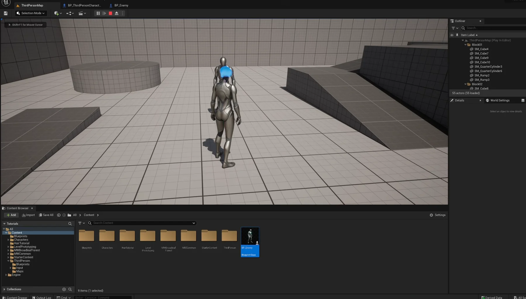 Placing BP_Enemy in Level