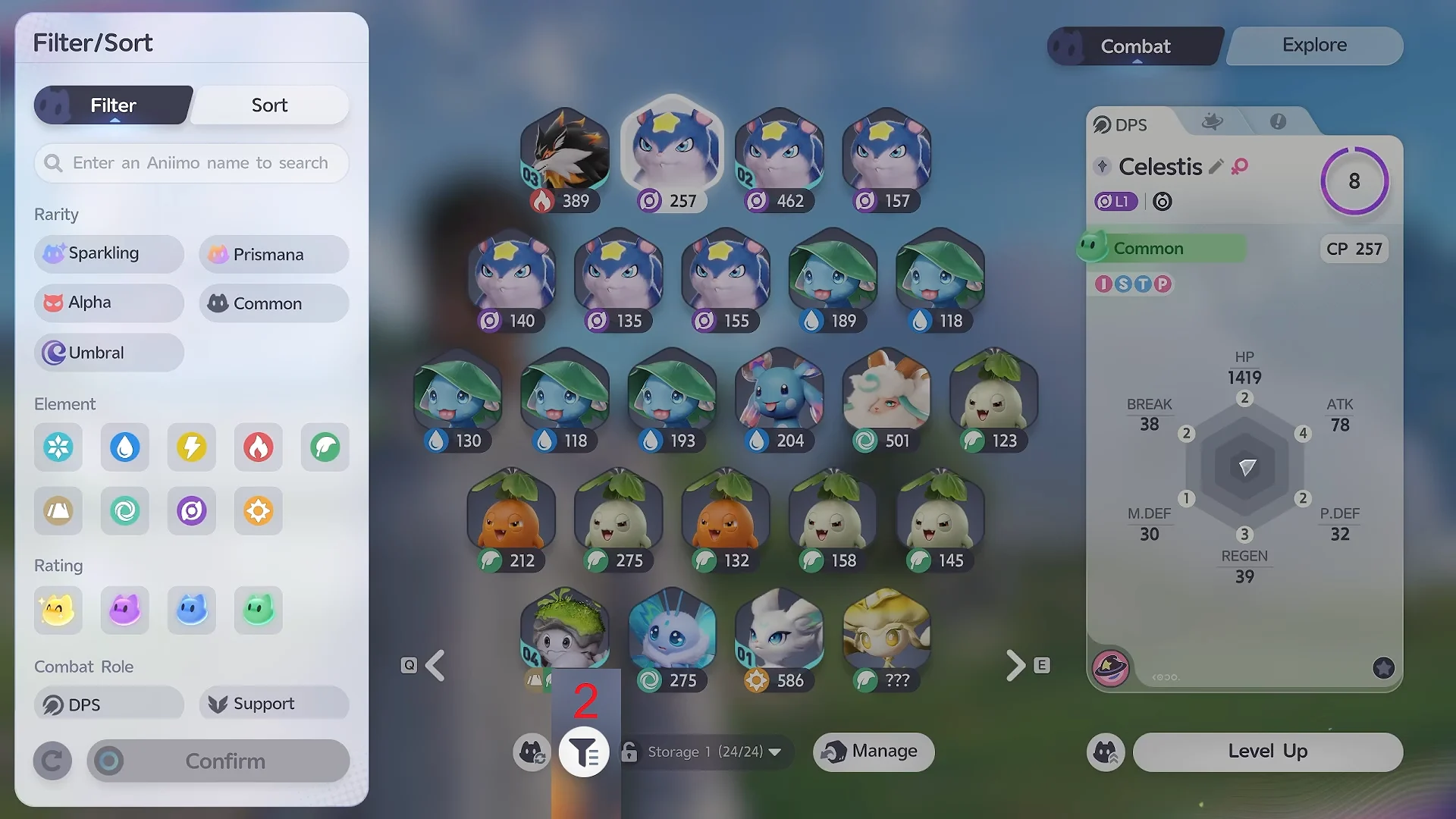 Filter / Sort Menu