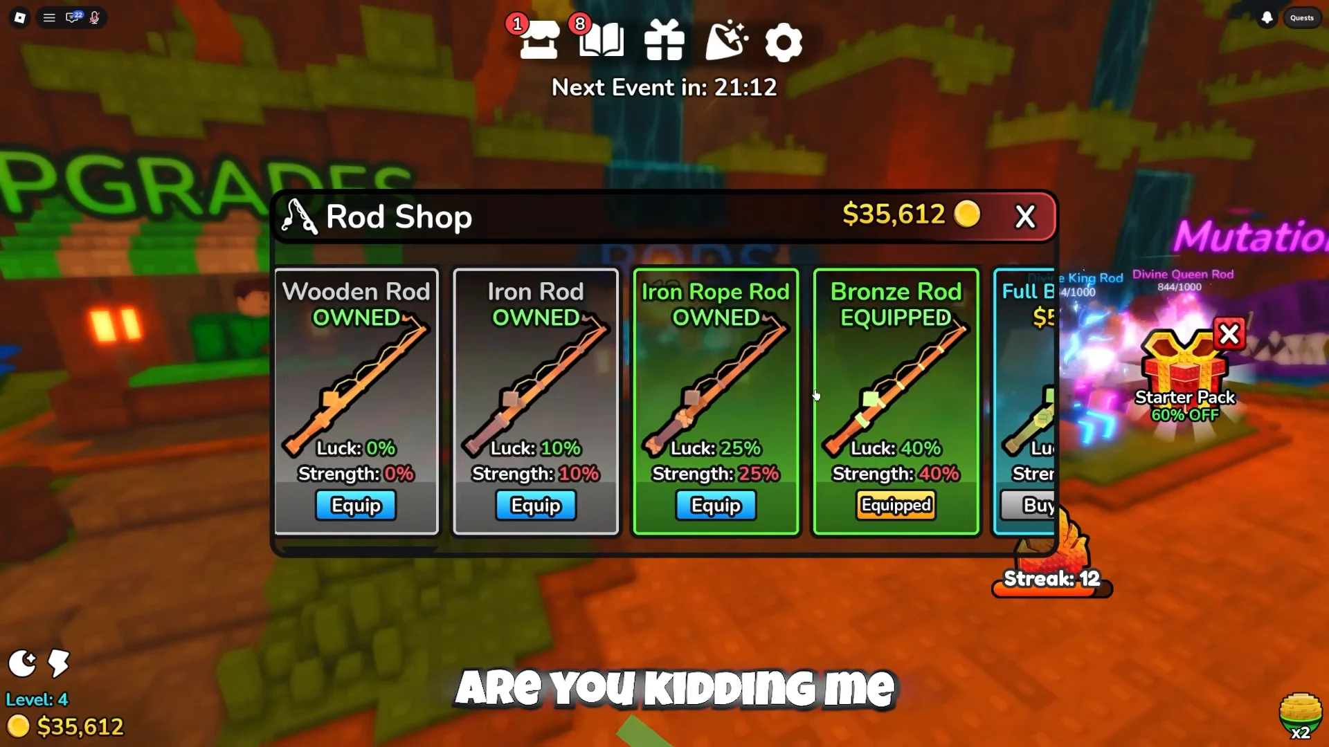 Checking shop and upgrading