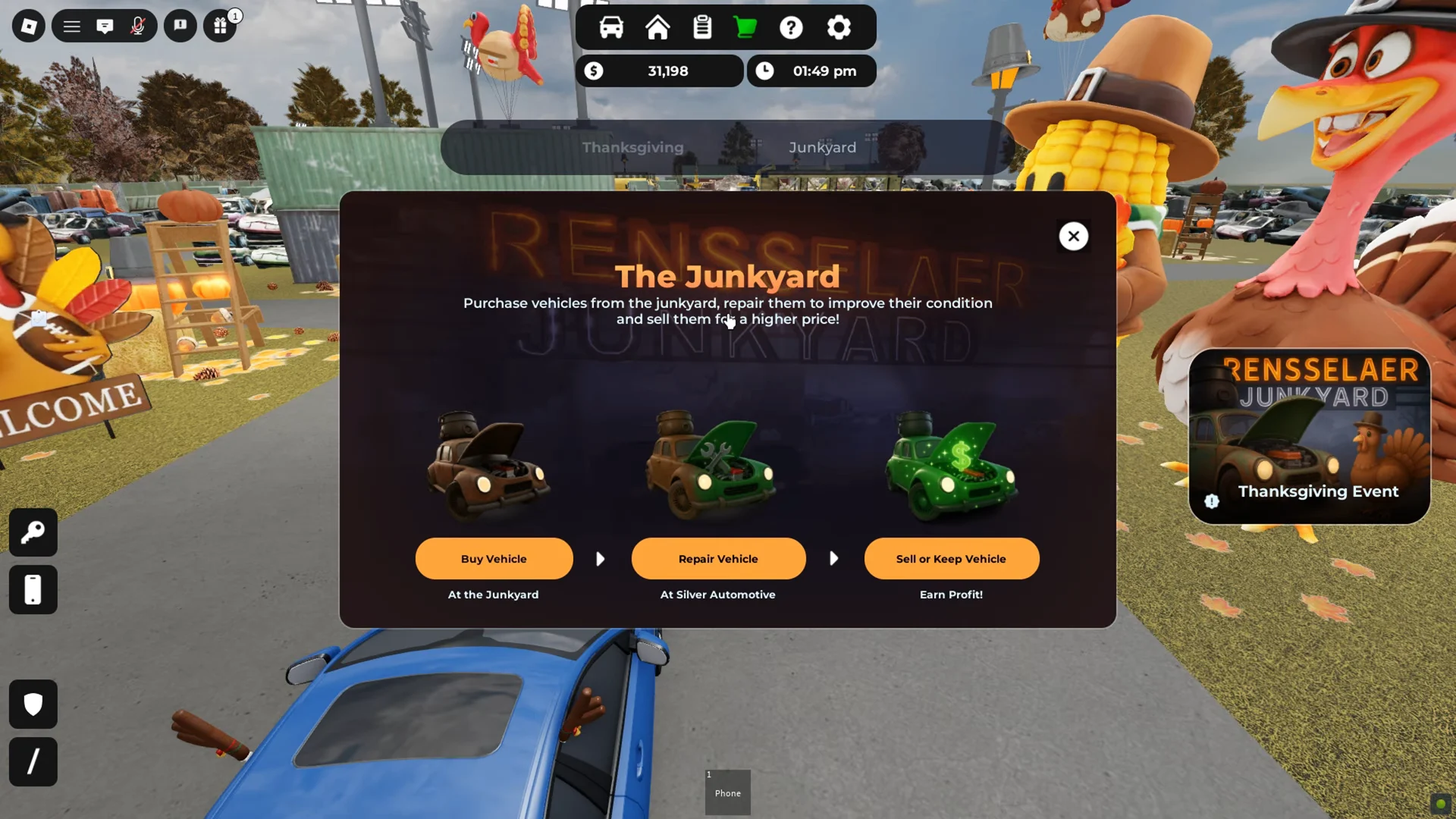 Junkyard Event Menu