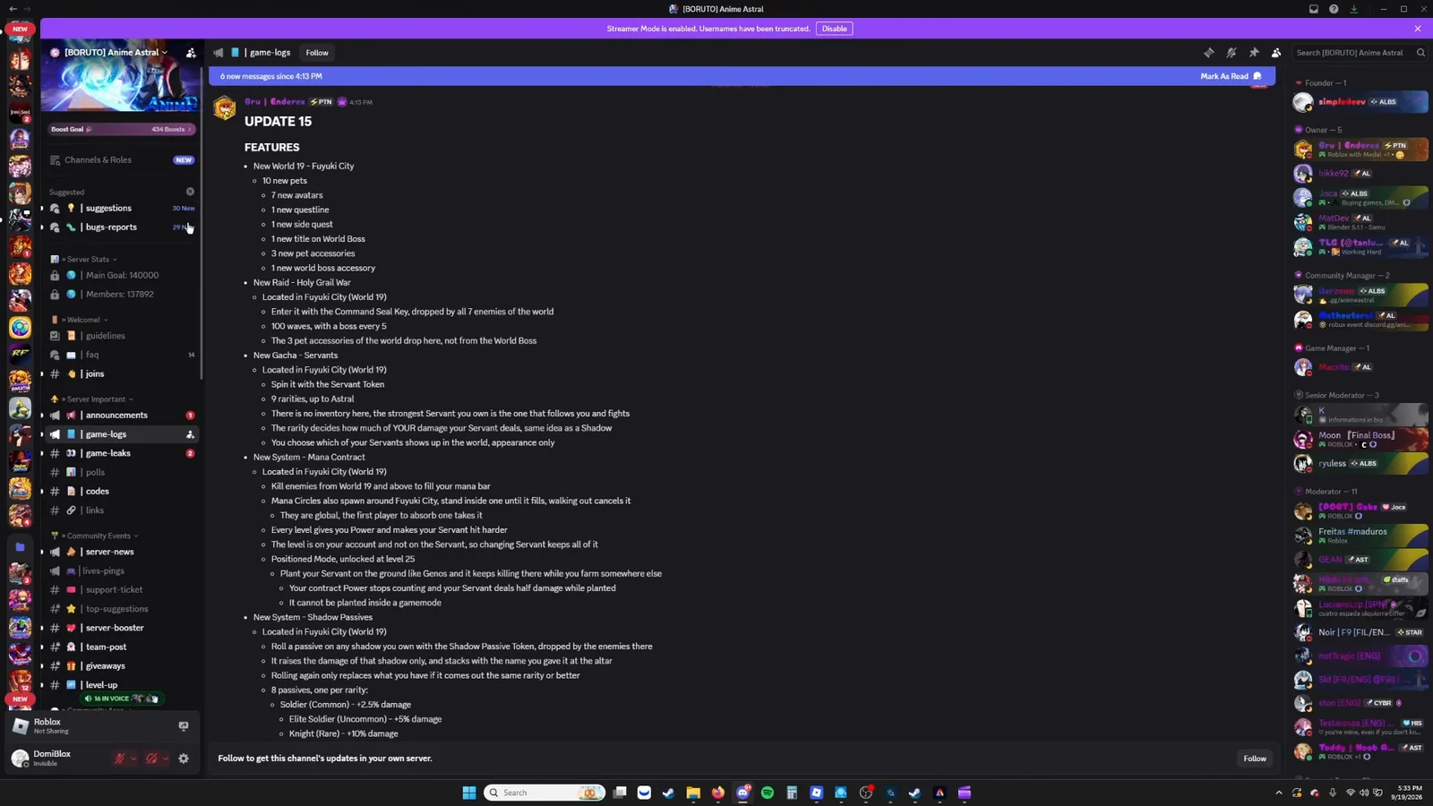 Reviewing Raid Notes & Holy Grail War Menu