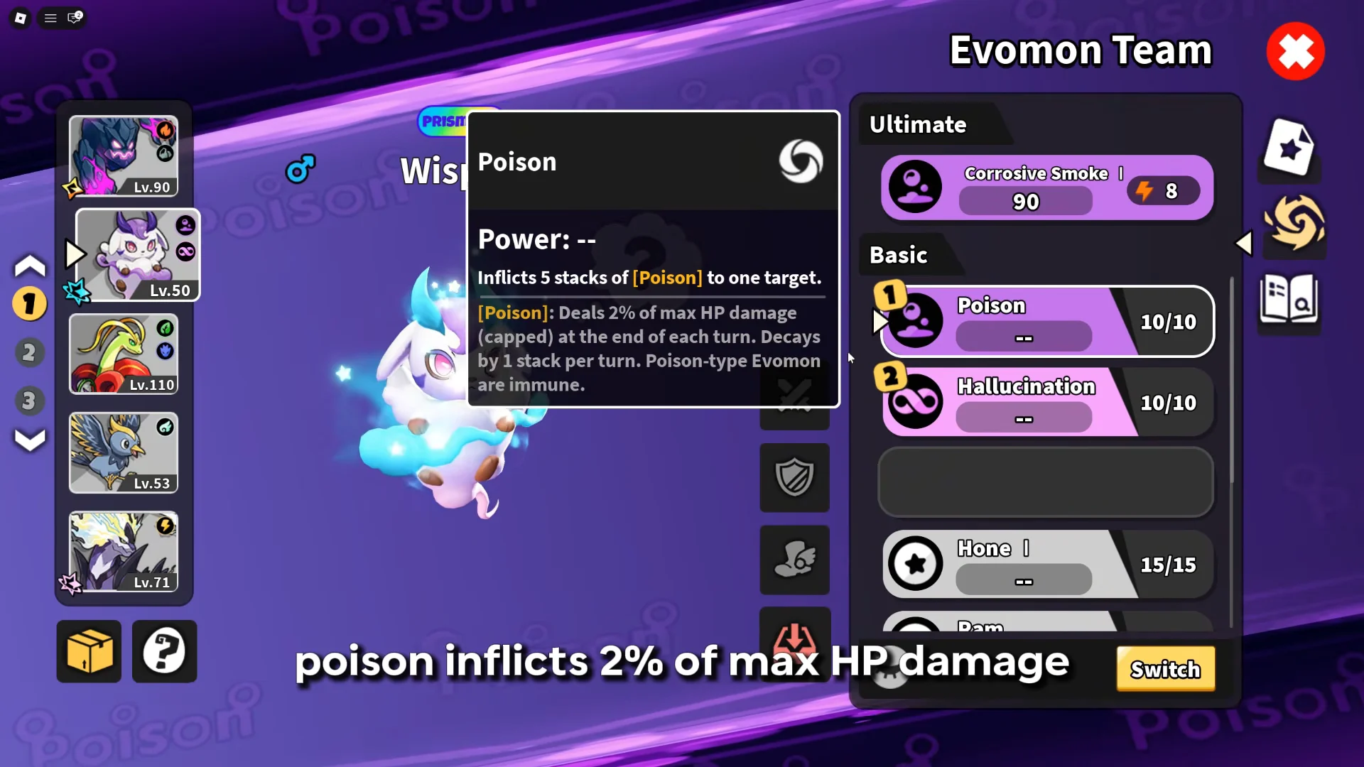 Wispuff Percentage Damage Moves