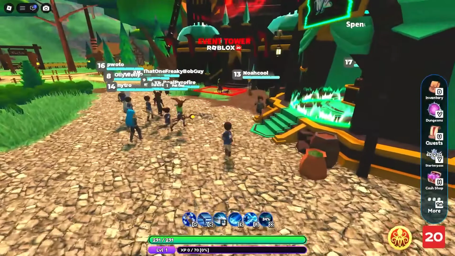 Entering Roblox 20 portal