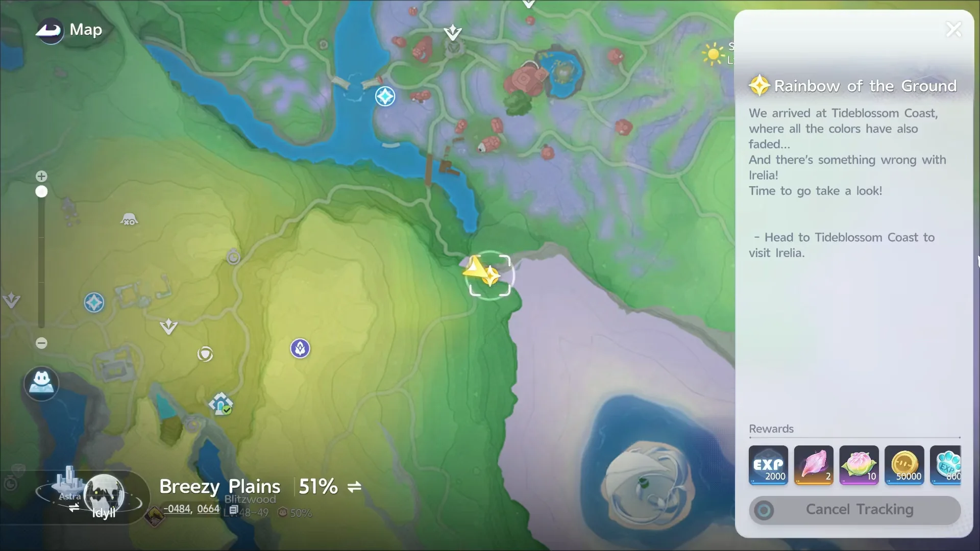 Map View and Quest Tracking