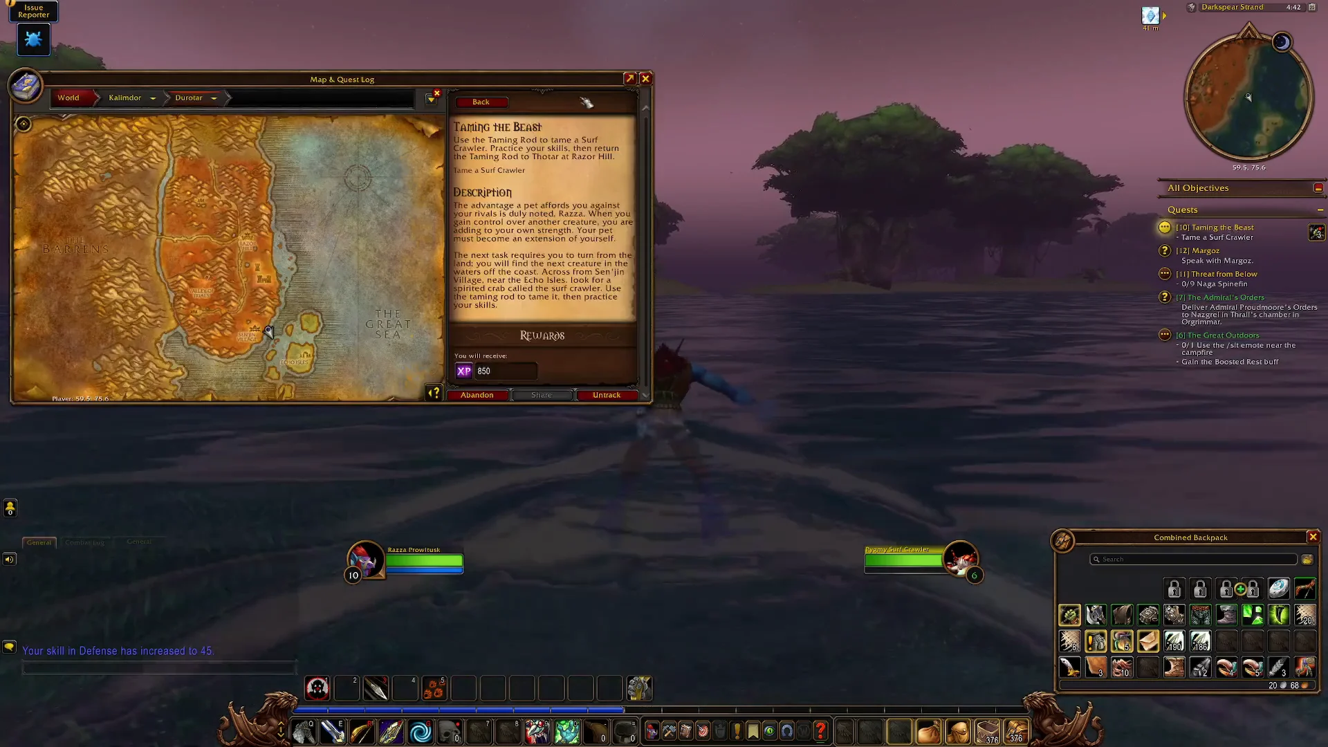 Quest Log & Swimming Out