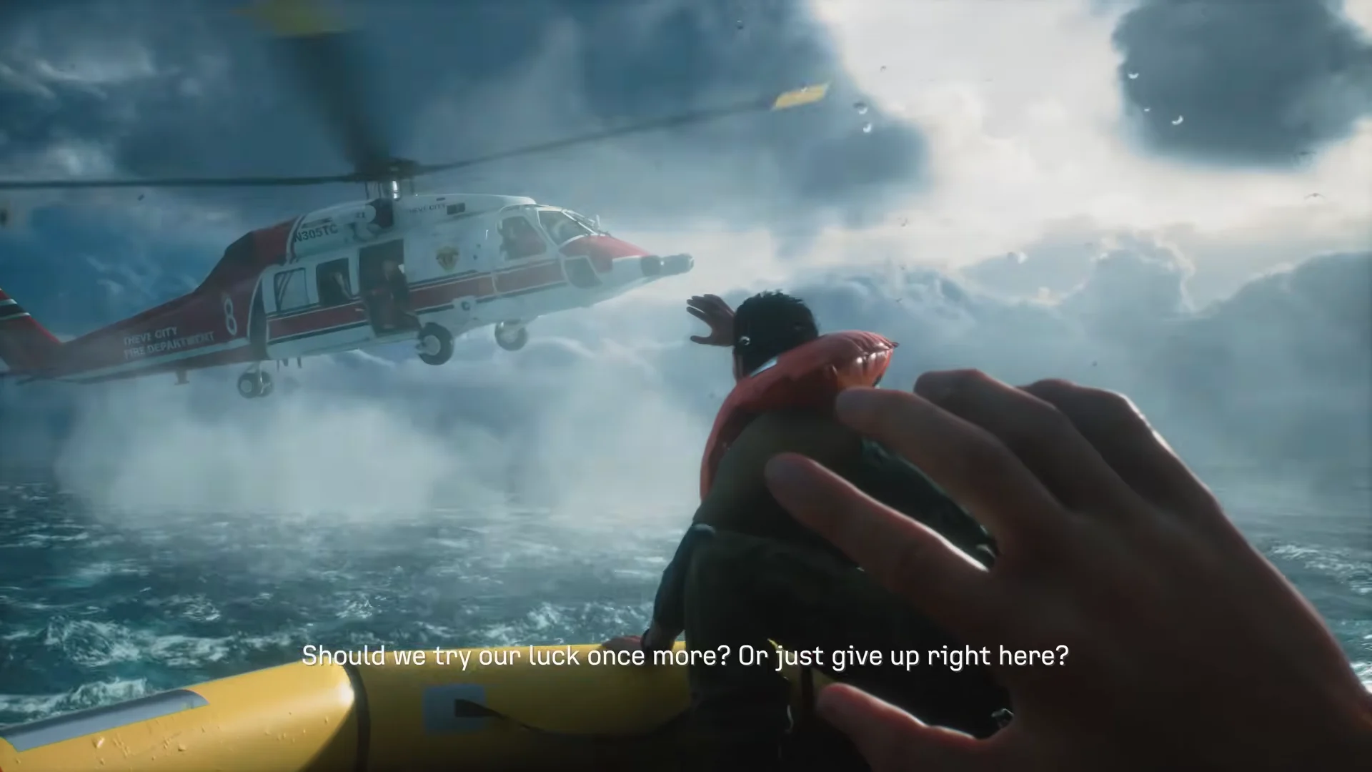 Rescue helicopter arrival