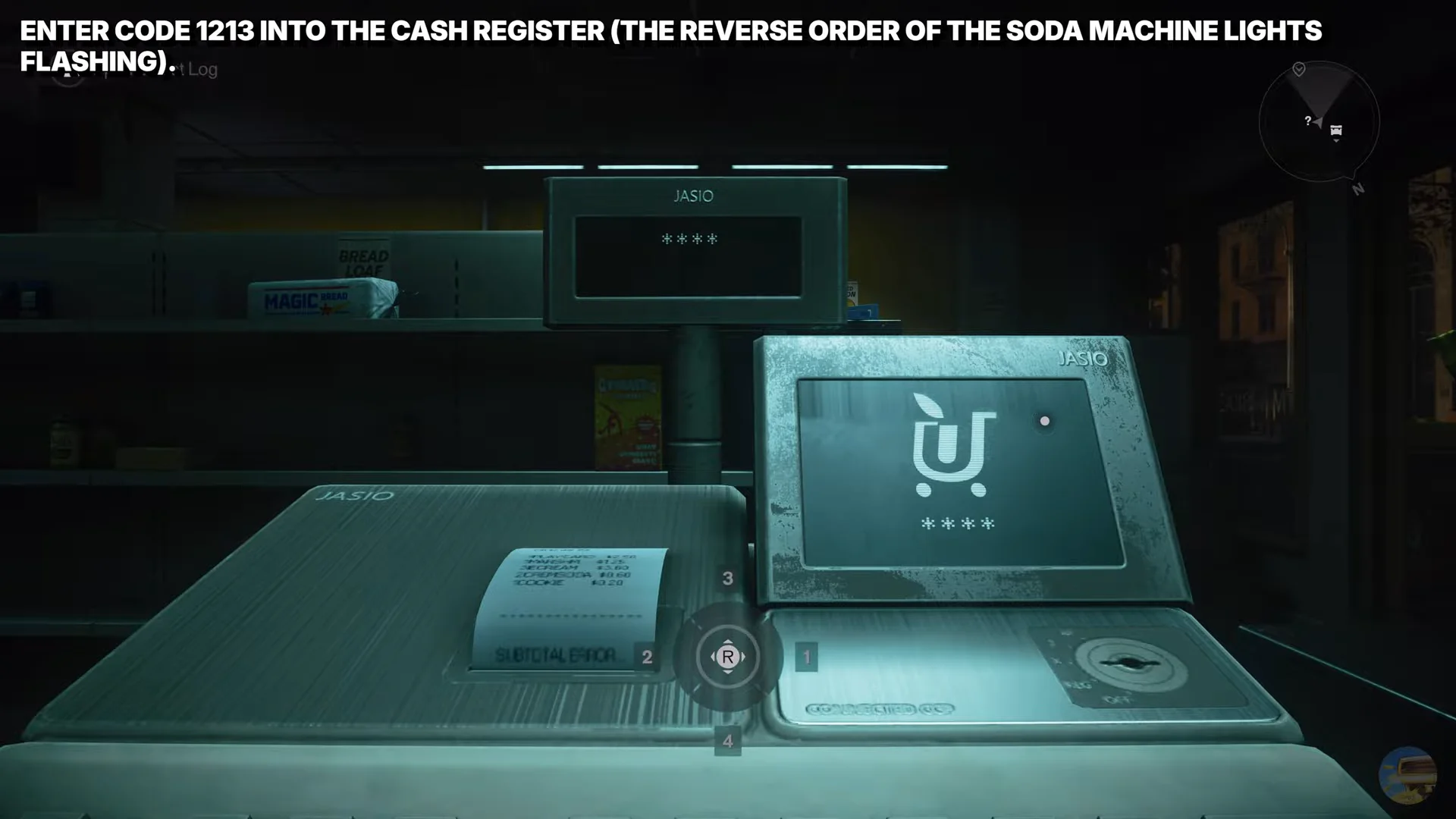 Entering Cash Register Code