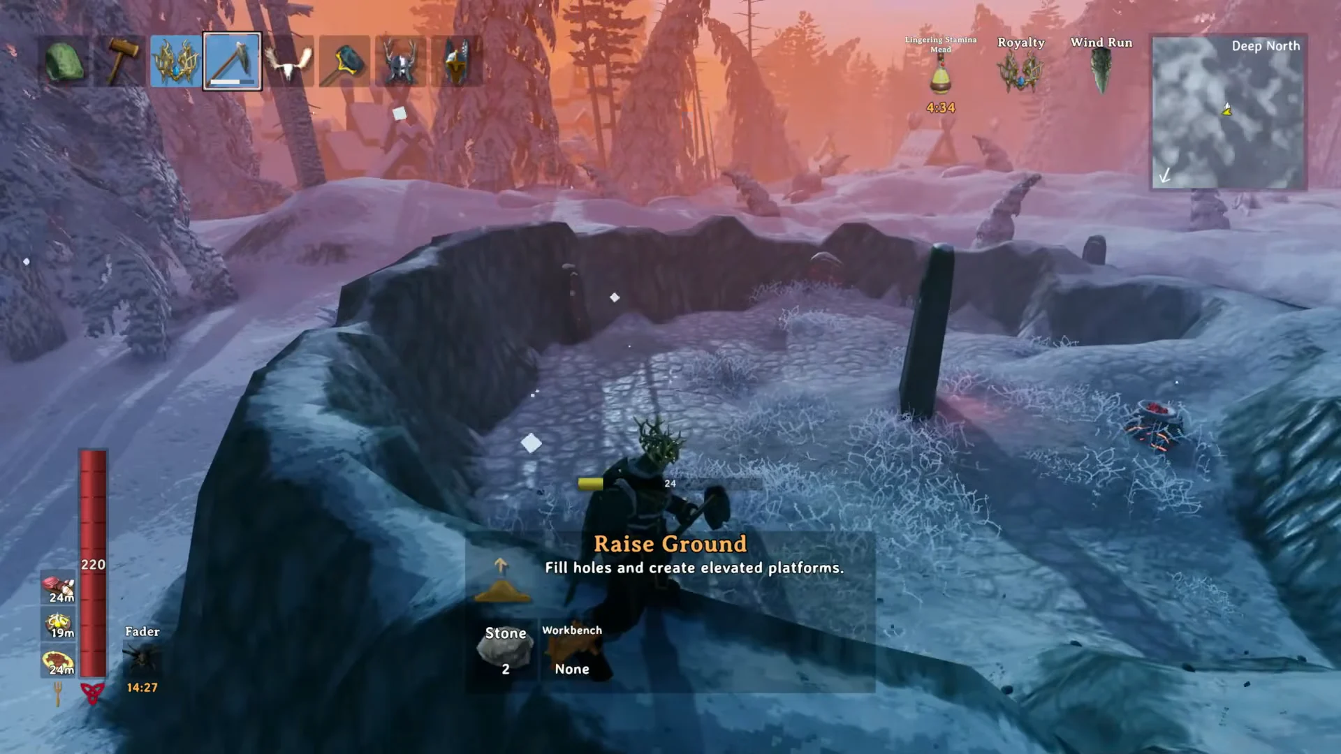Raising earth walls with the Hoe