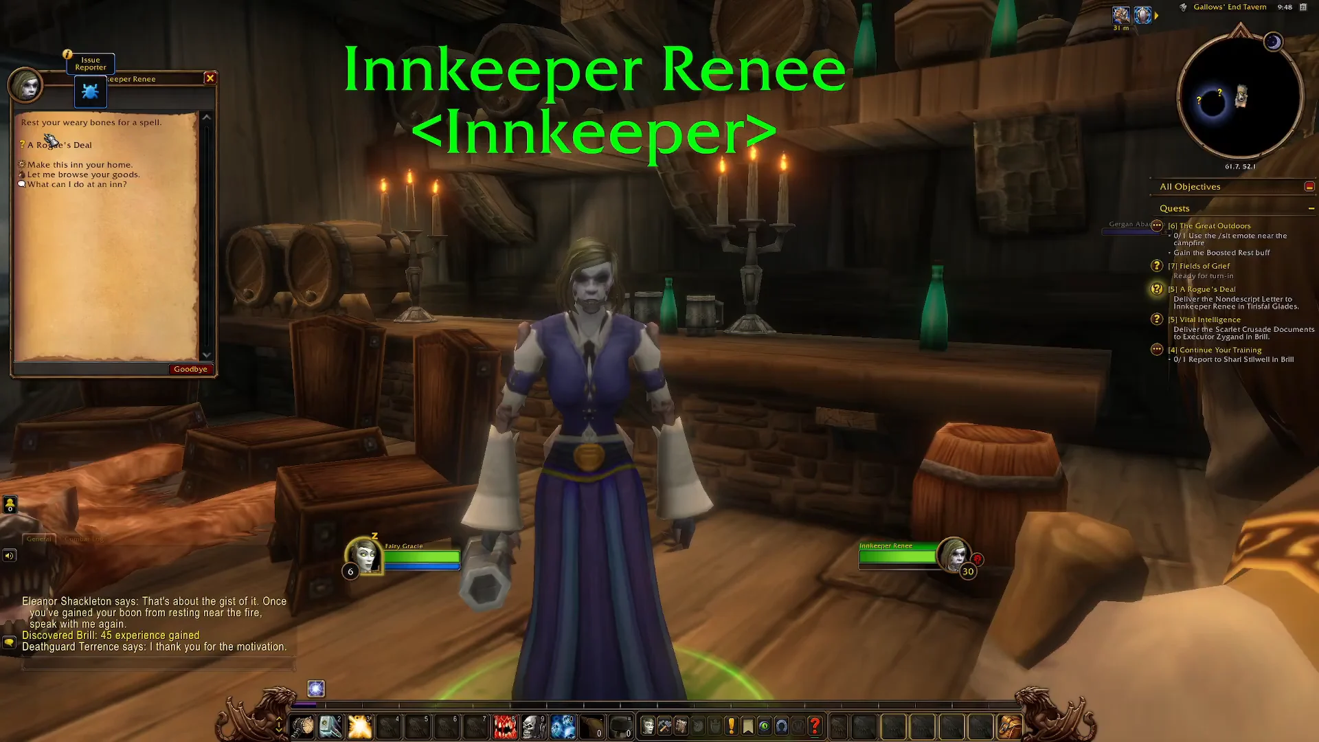 Speaking with Innkeeper Renee