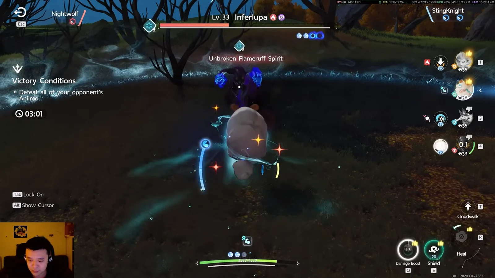 StingKnight switches back to the sheep Animo to heal up