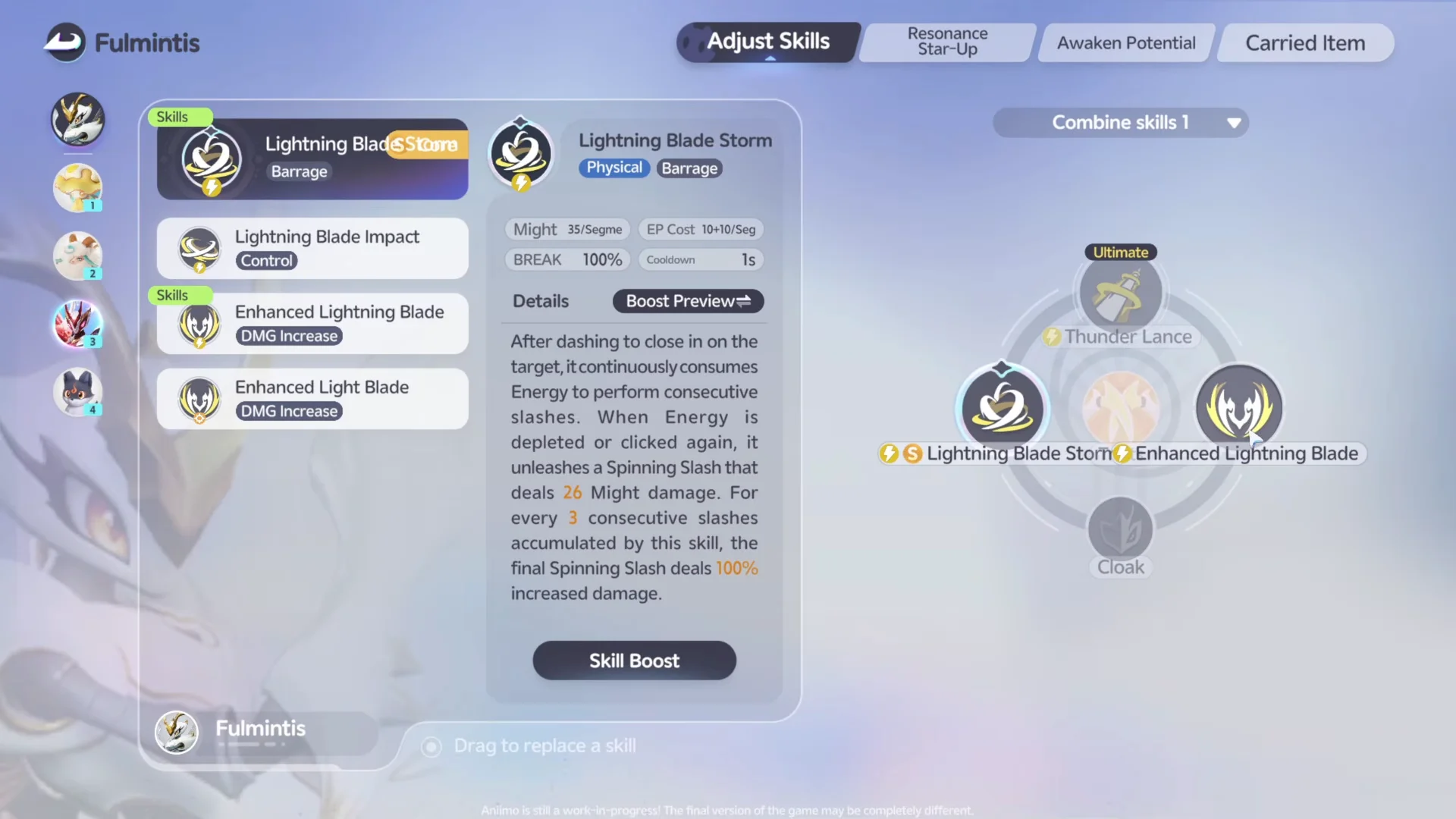 Adjusting Skills & Skill Boost Preview