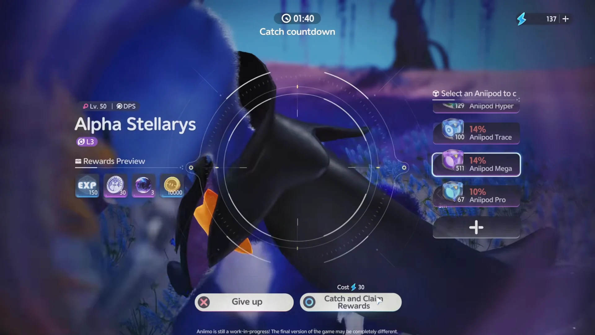 Farming Night Stones from Alpha Boss