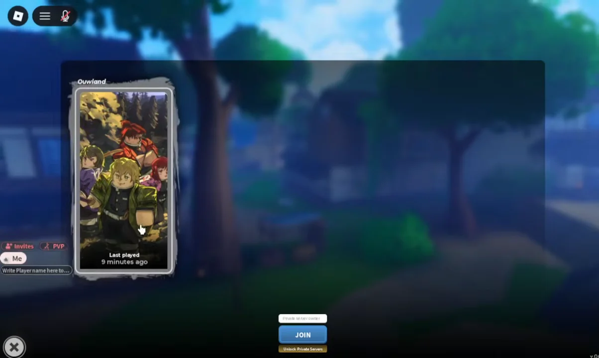 Locating private server option