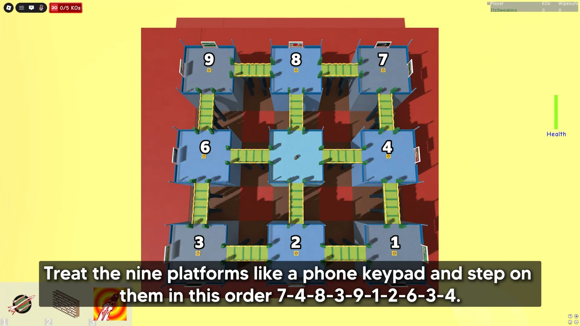 Numbered keypad grid layout
