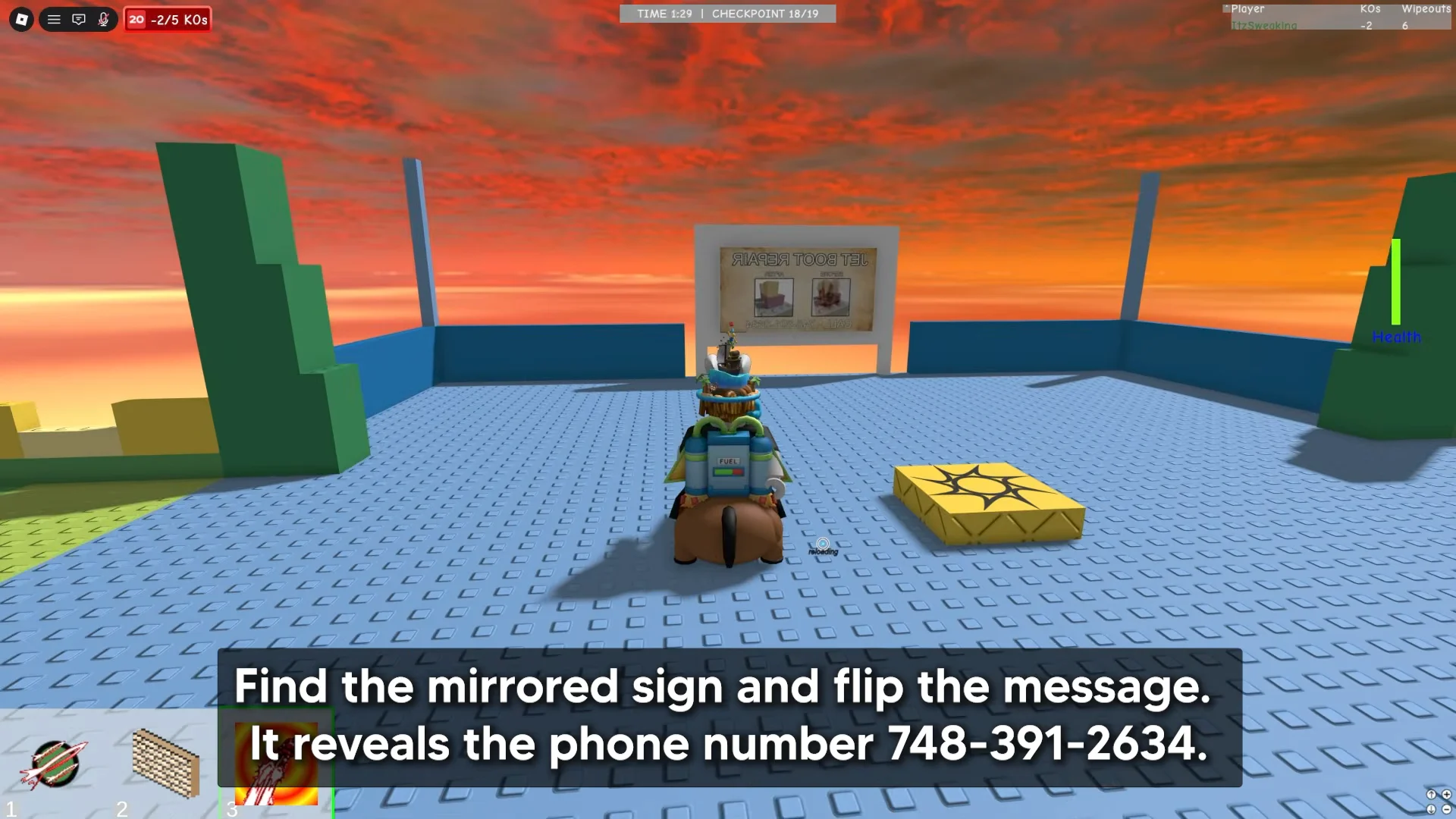 Approaching the mirrored sign