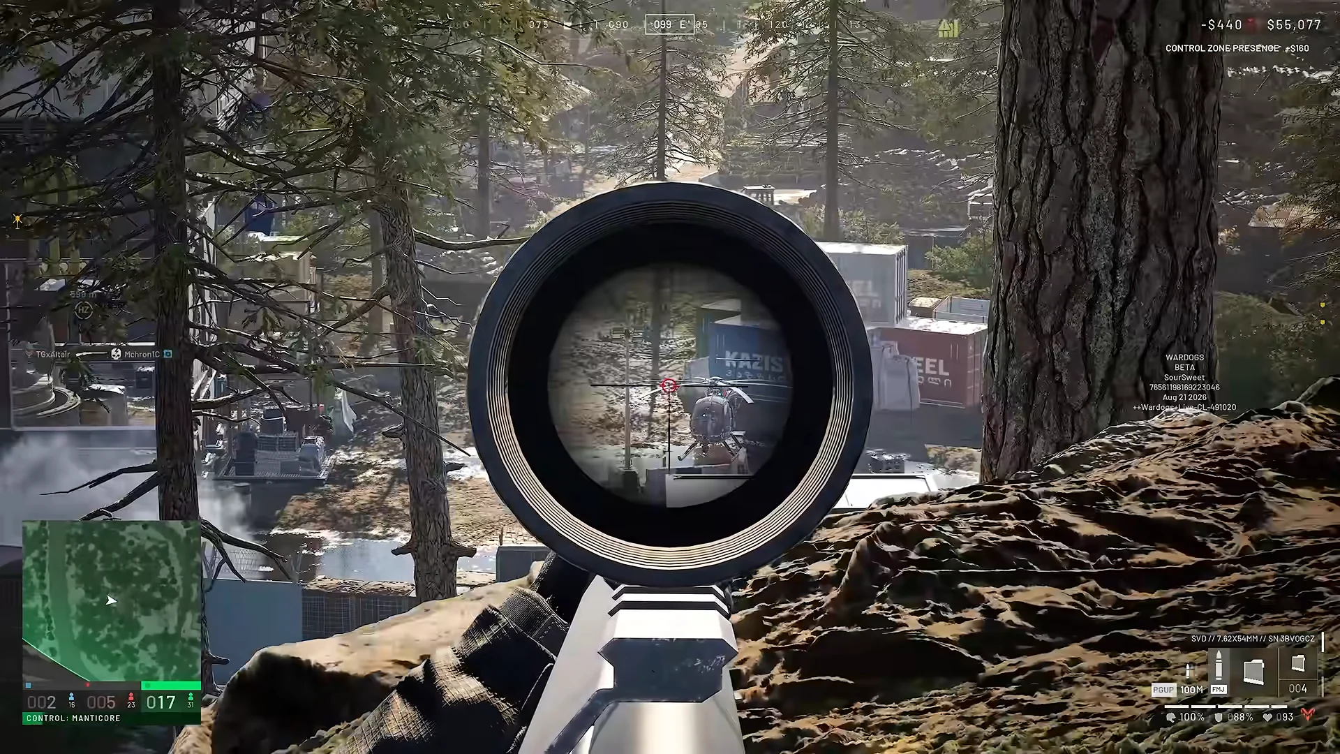 Scouting enemy helicopter