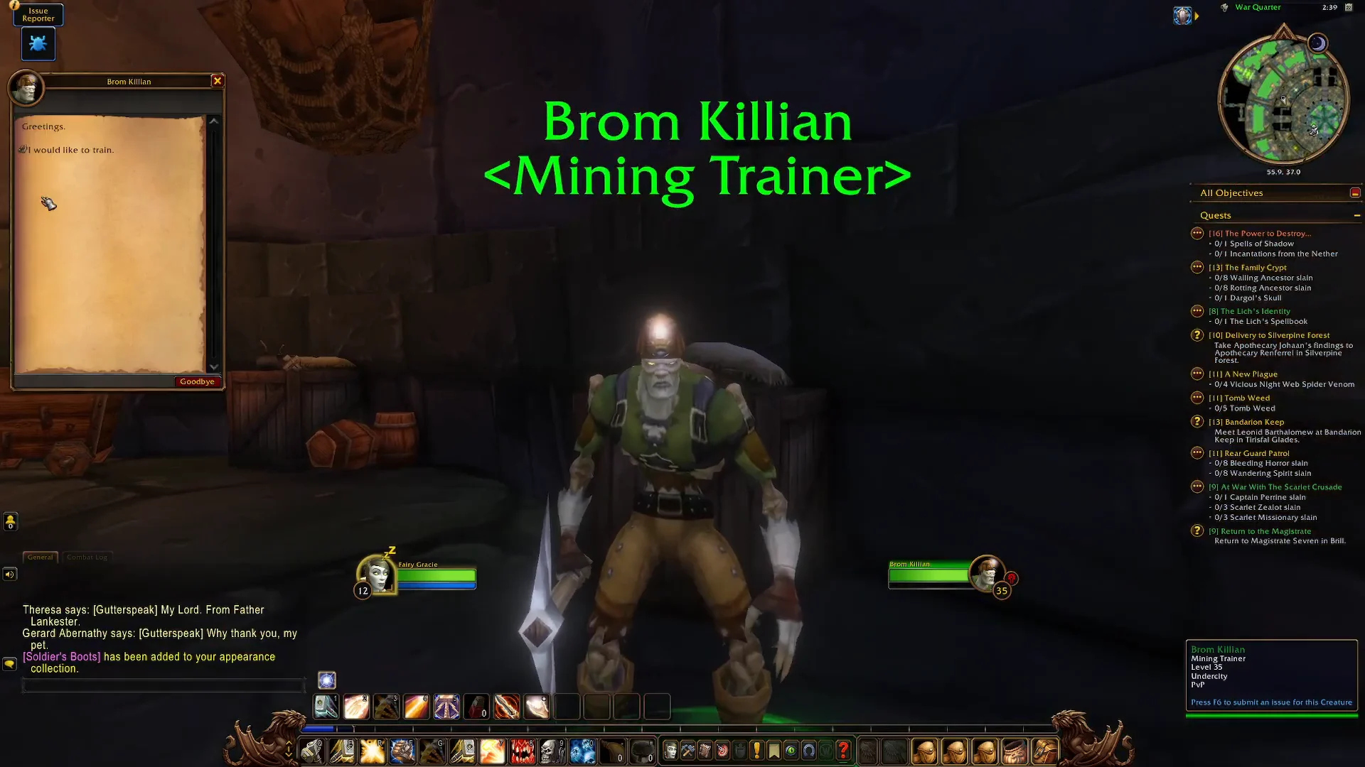Finding Brom Killian the Mining Trainer