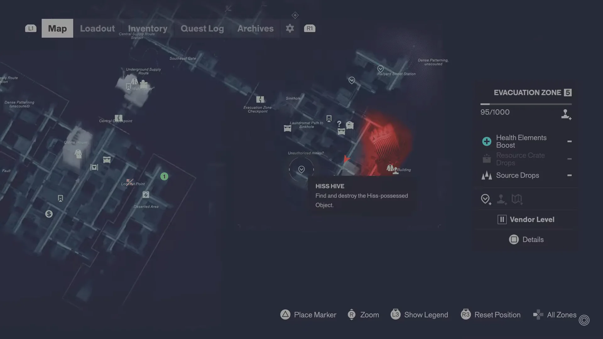 Checking Map for Hiss Hive