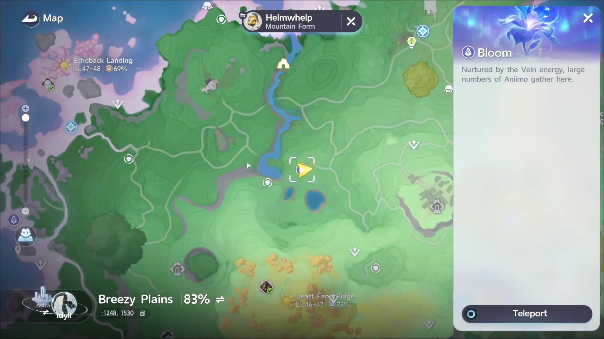 Map Navigation to Beast Fang Ridge