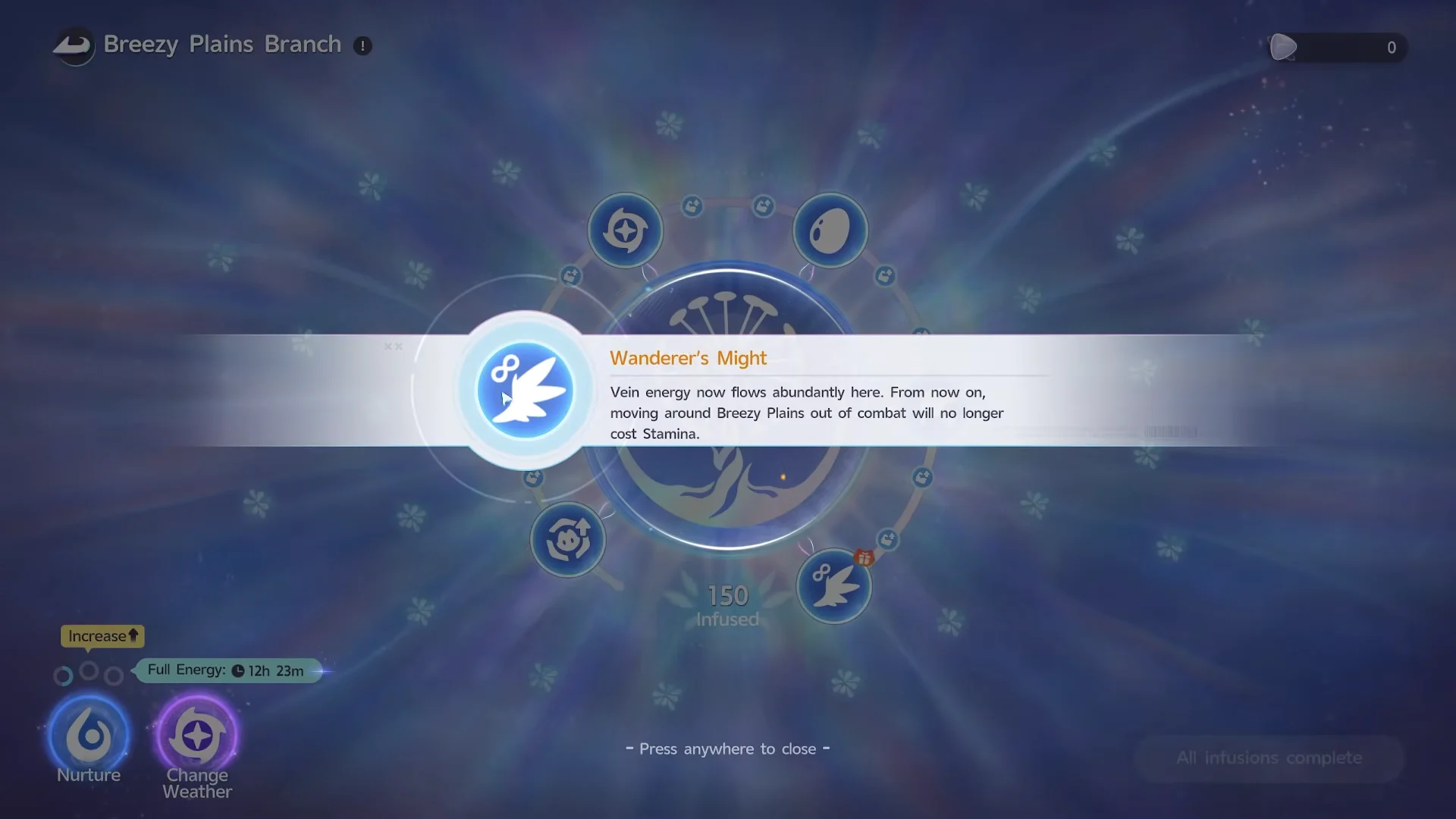 Completing Infusion to 150/150