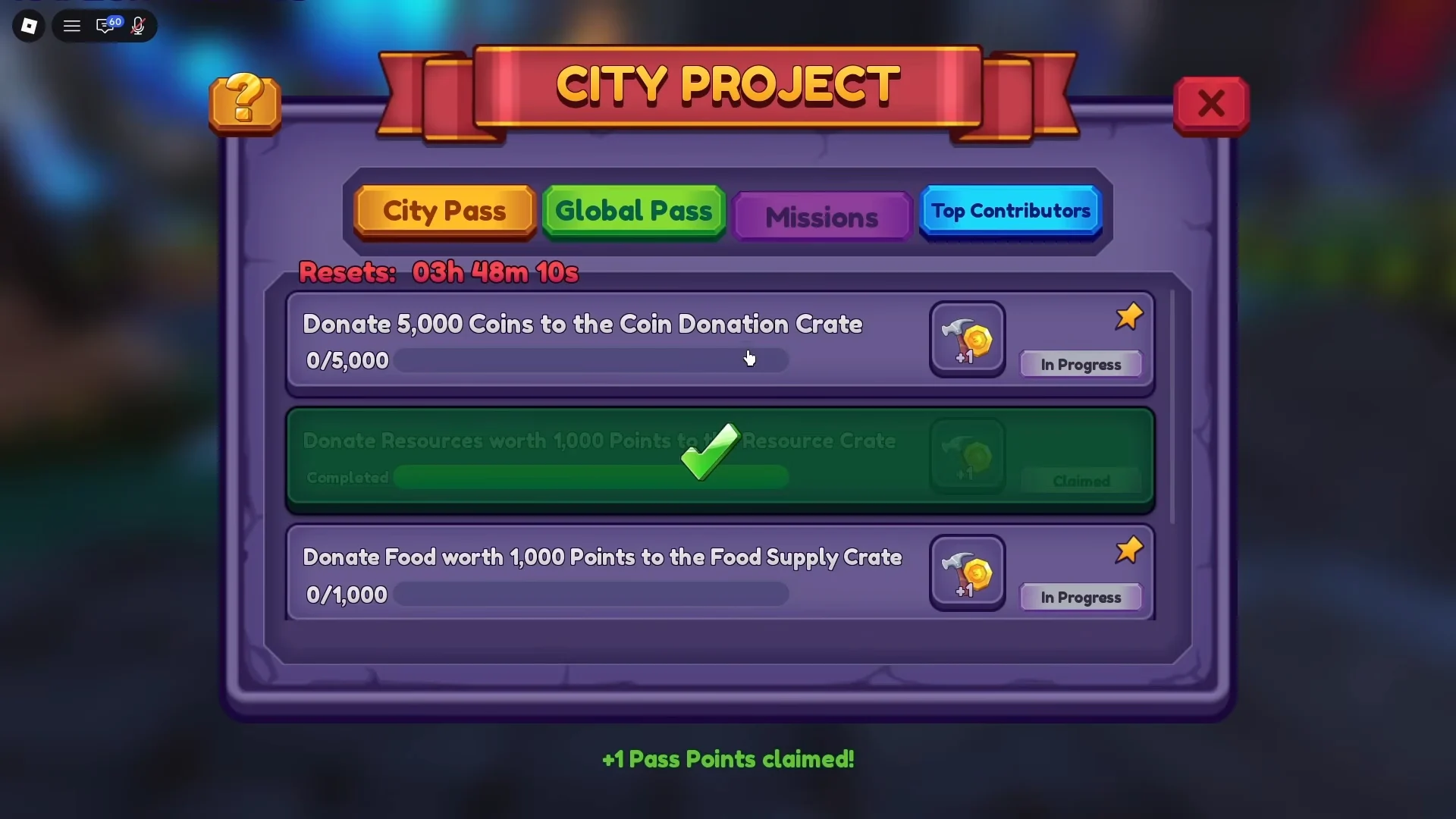 Claiming mission rewards