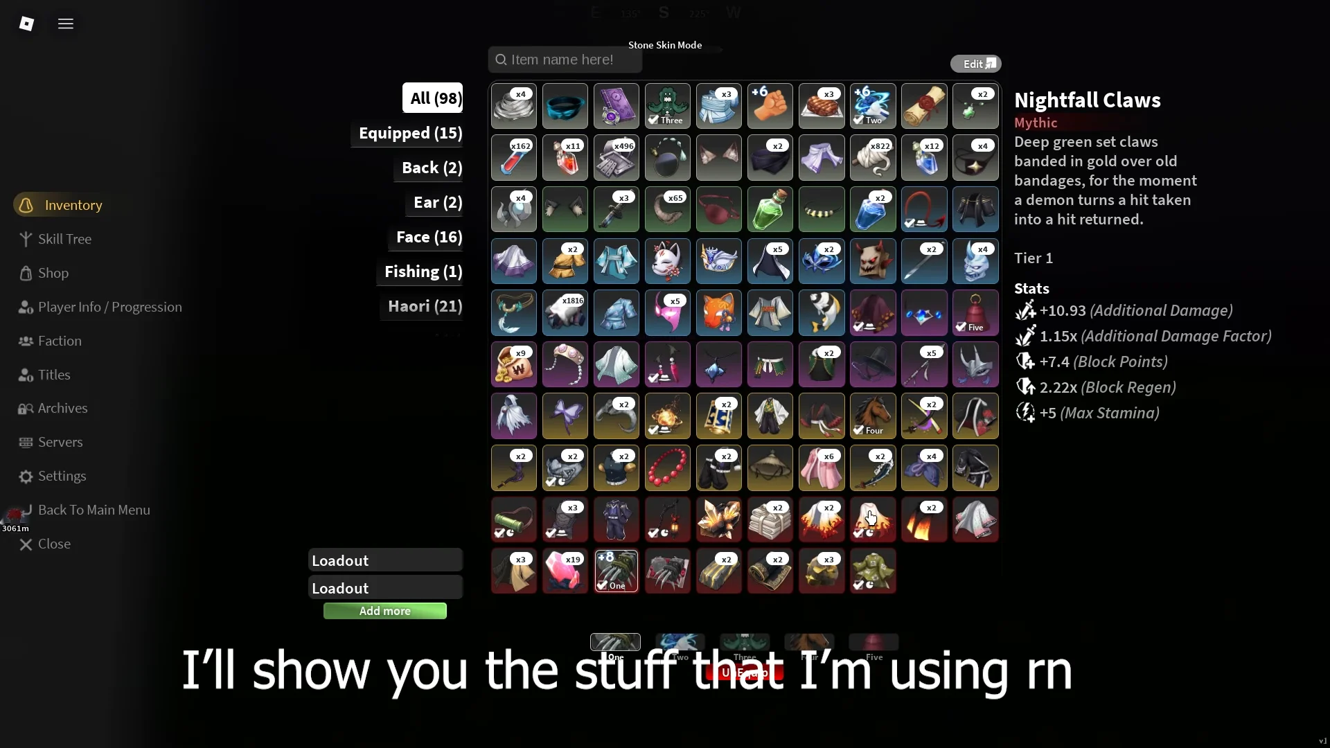 Weapon stats