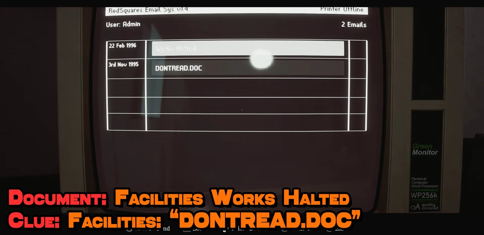 Facilities Works Halted & DONTREAD.DOC
