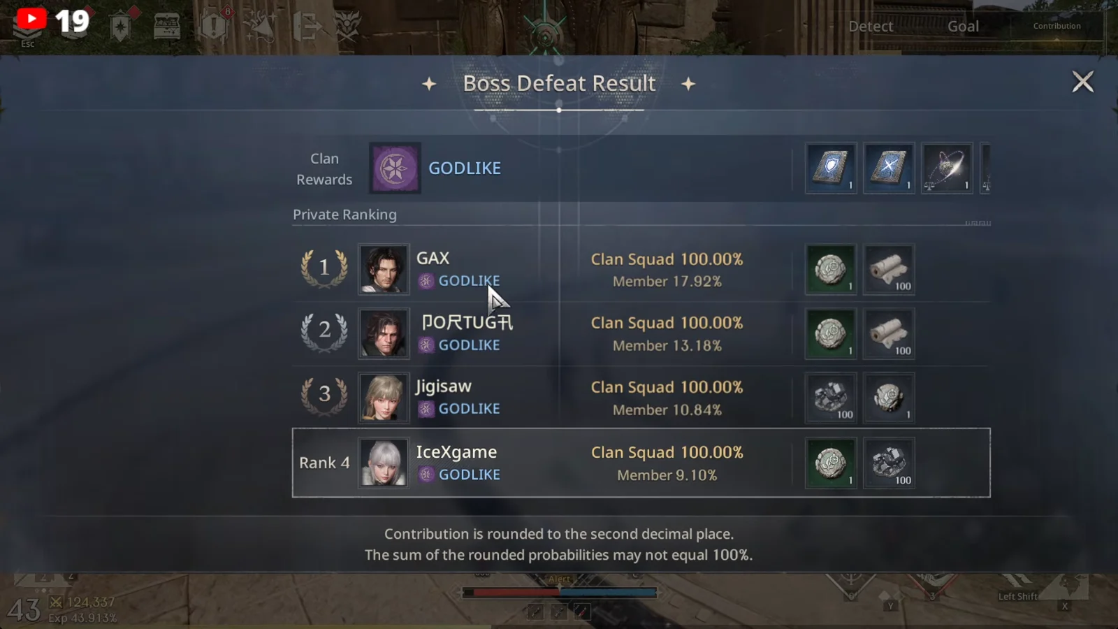Boss Defeat Result