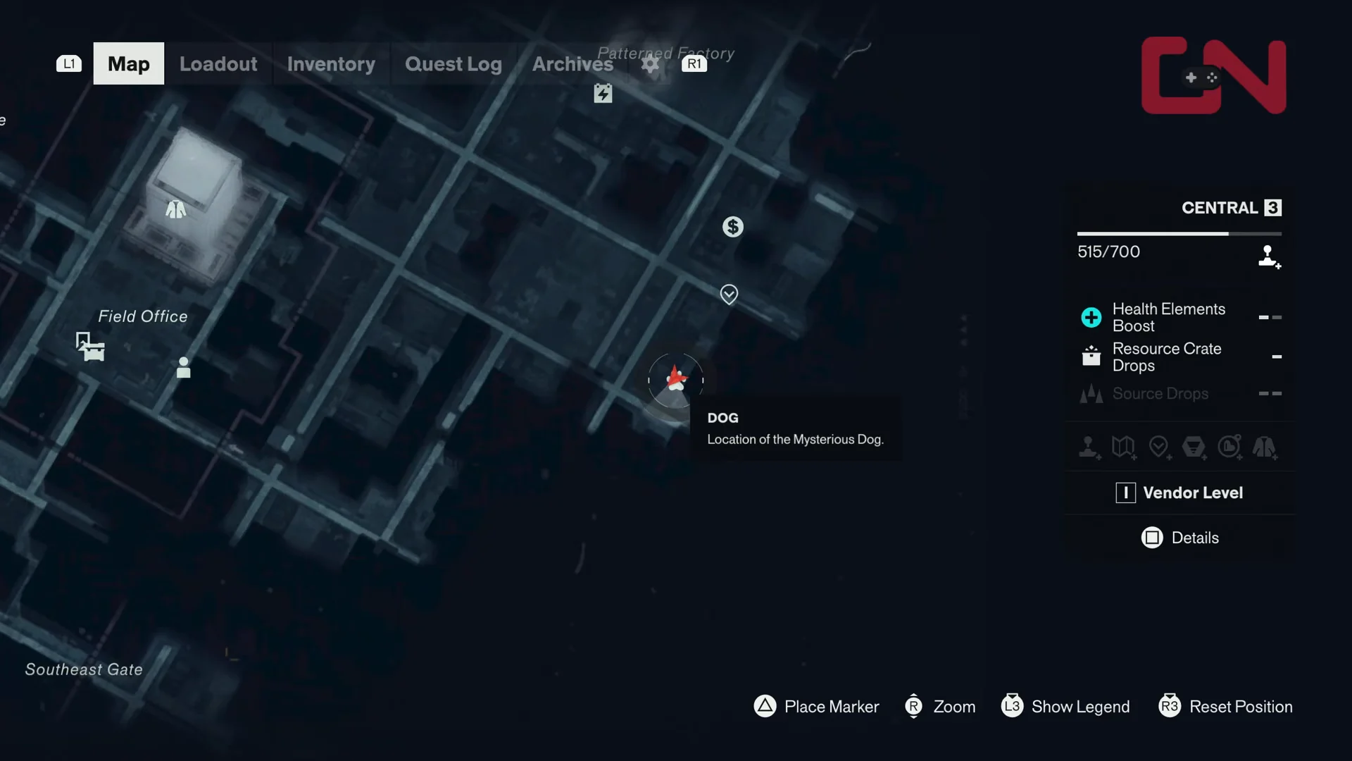 Map location: Dog