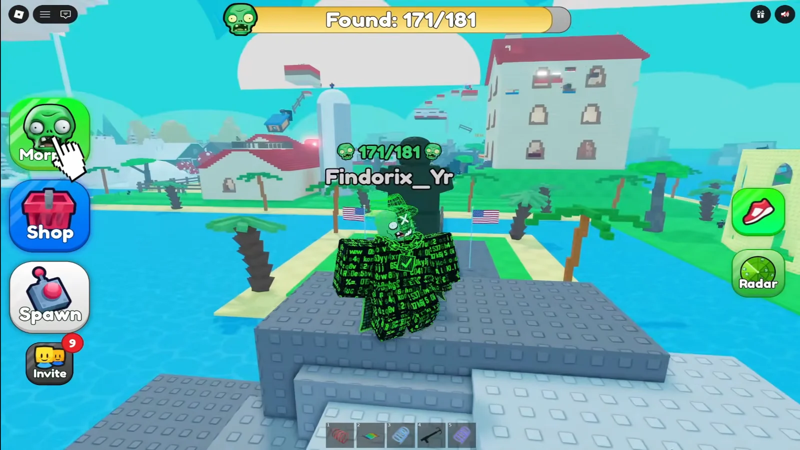 Tapping the Morph button swaps your avatar for the zombie you just collected.