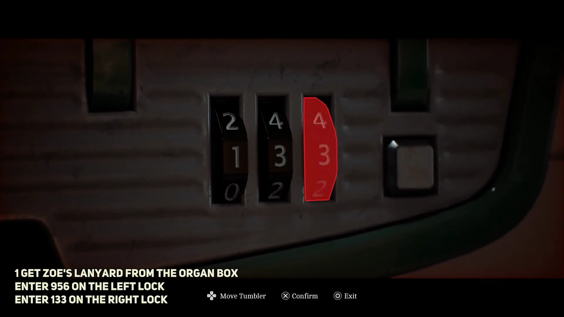Unlocking Right Combination on Organ Box