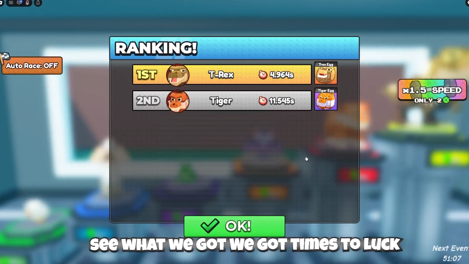 Race Results and Rewards