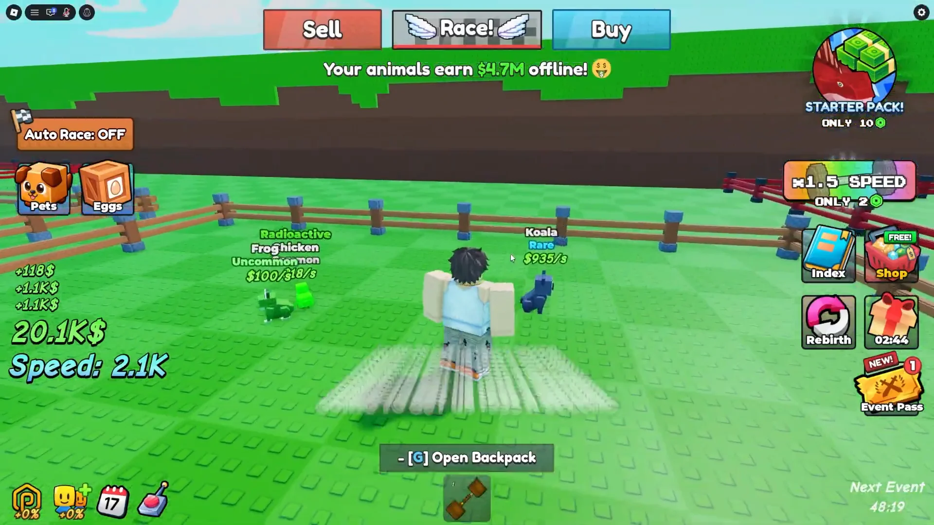 Claiming Koala and Second Race