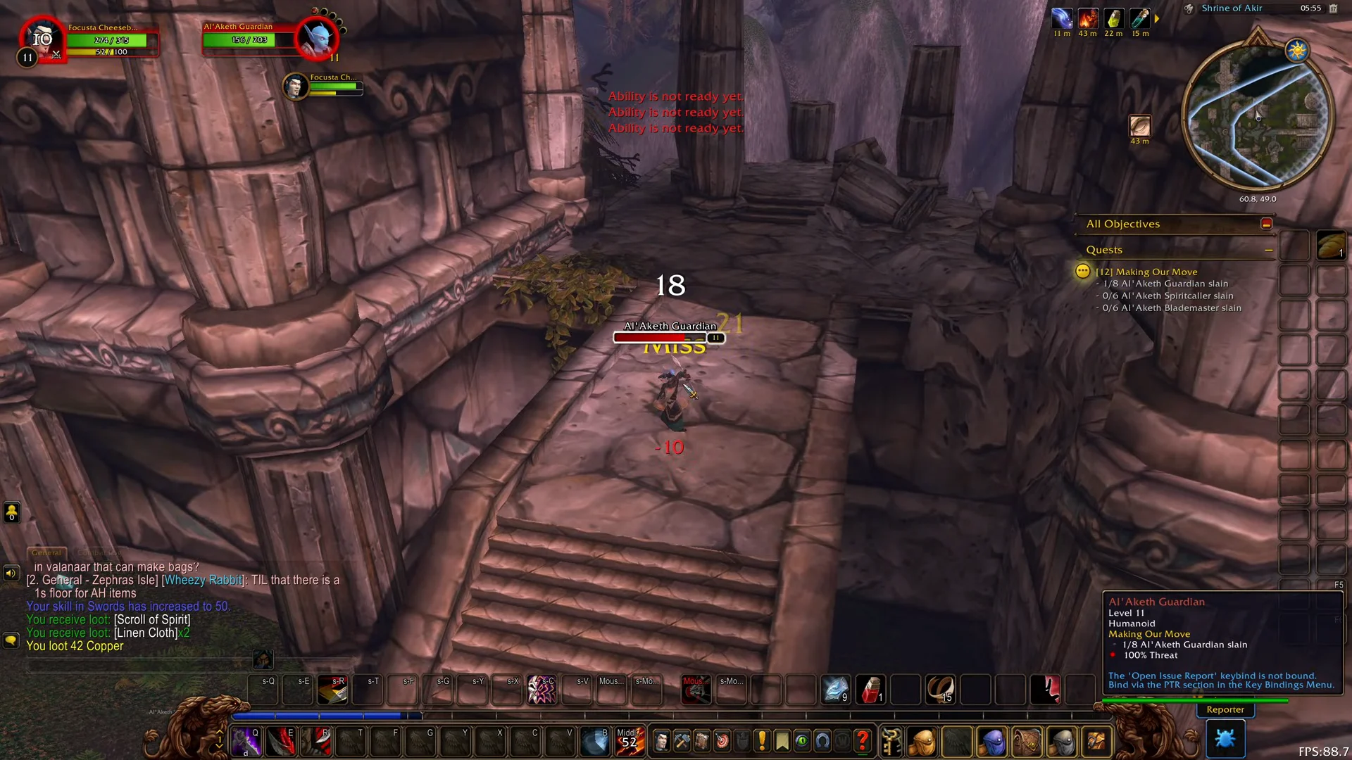 Fighting Al'Akesh Guardians