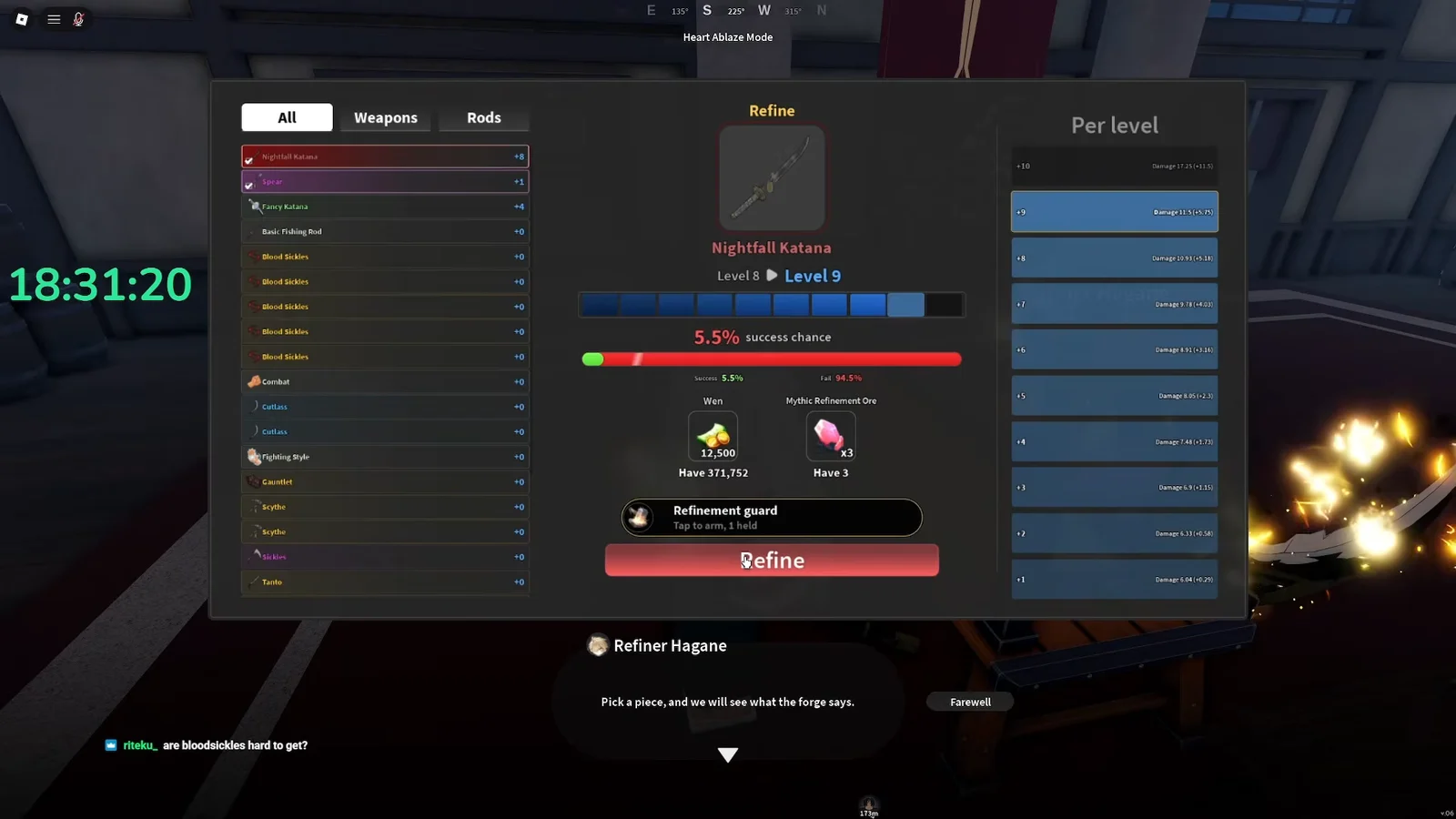 Weapon Refining Mechanics